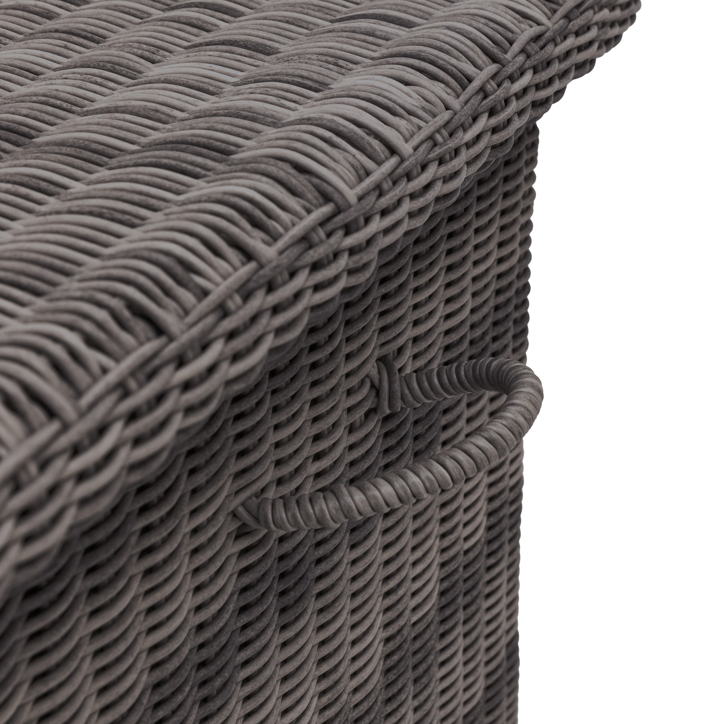 Calcott Slate Black Grey Rattan Outdoor Storage Box