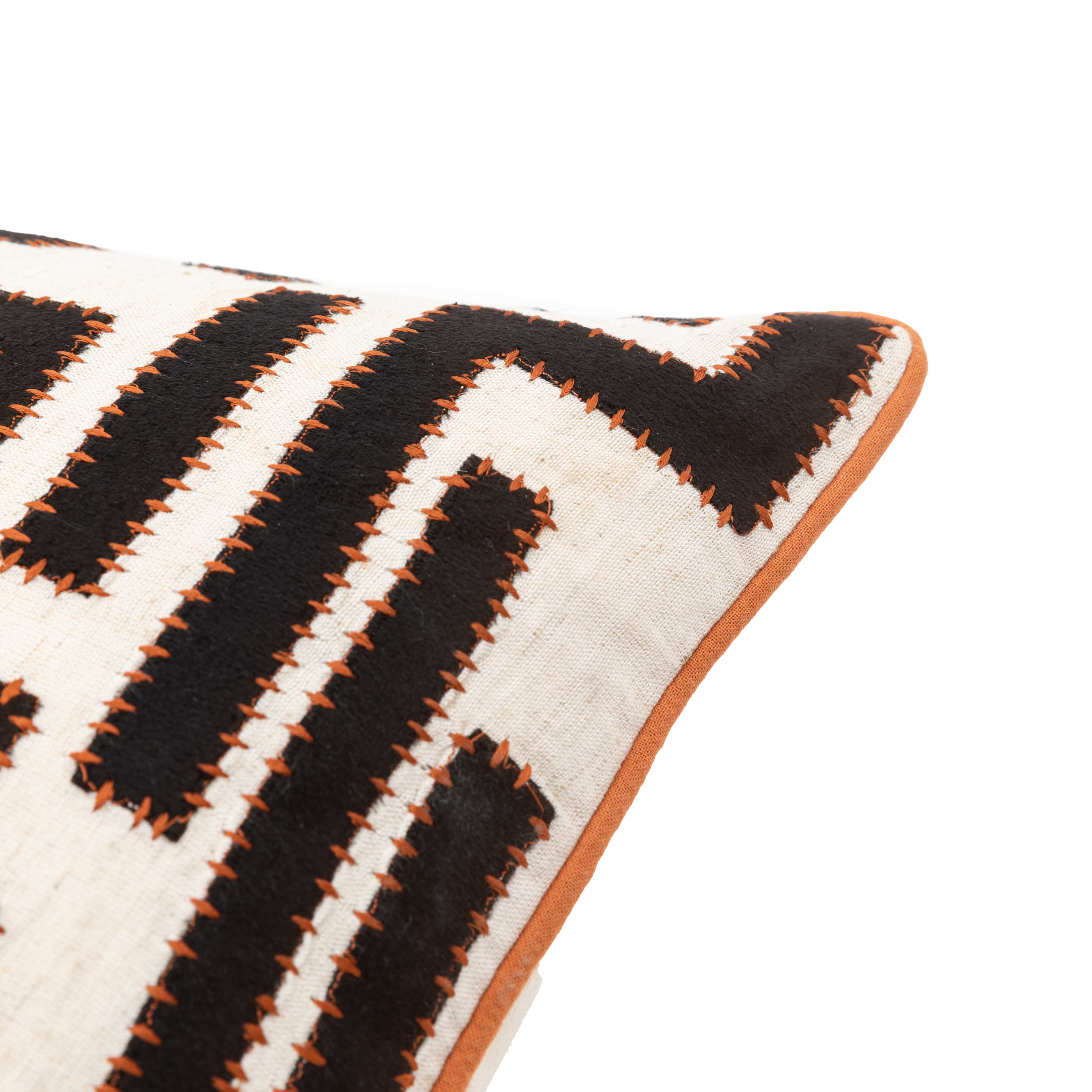 Oskar Applique Black & White Square Cushion