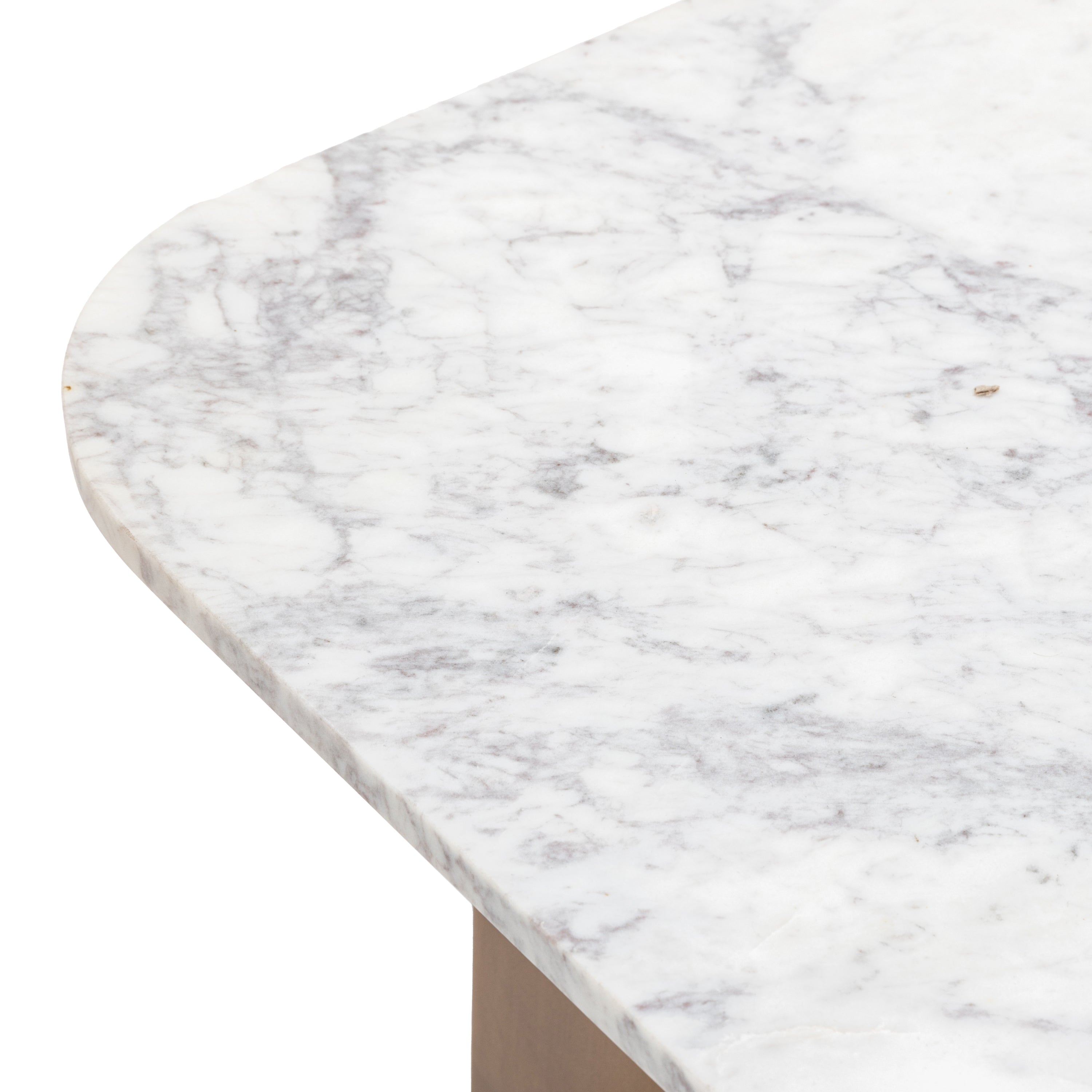 Muniz Minimal White Marble & Bronze Coffee Table
