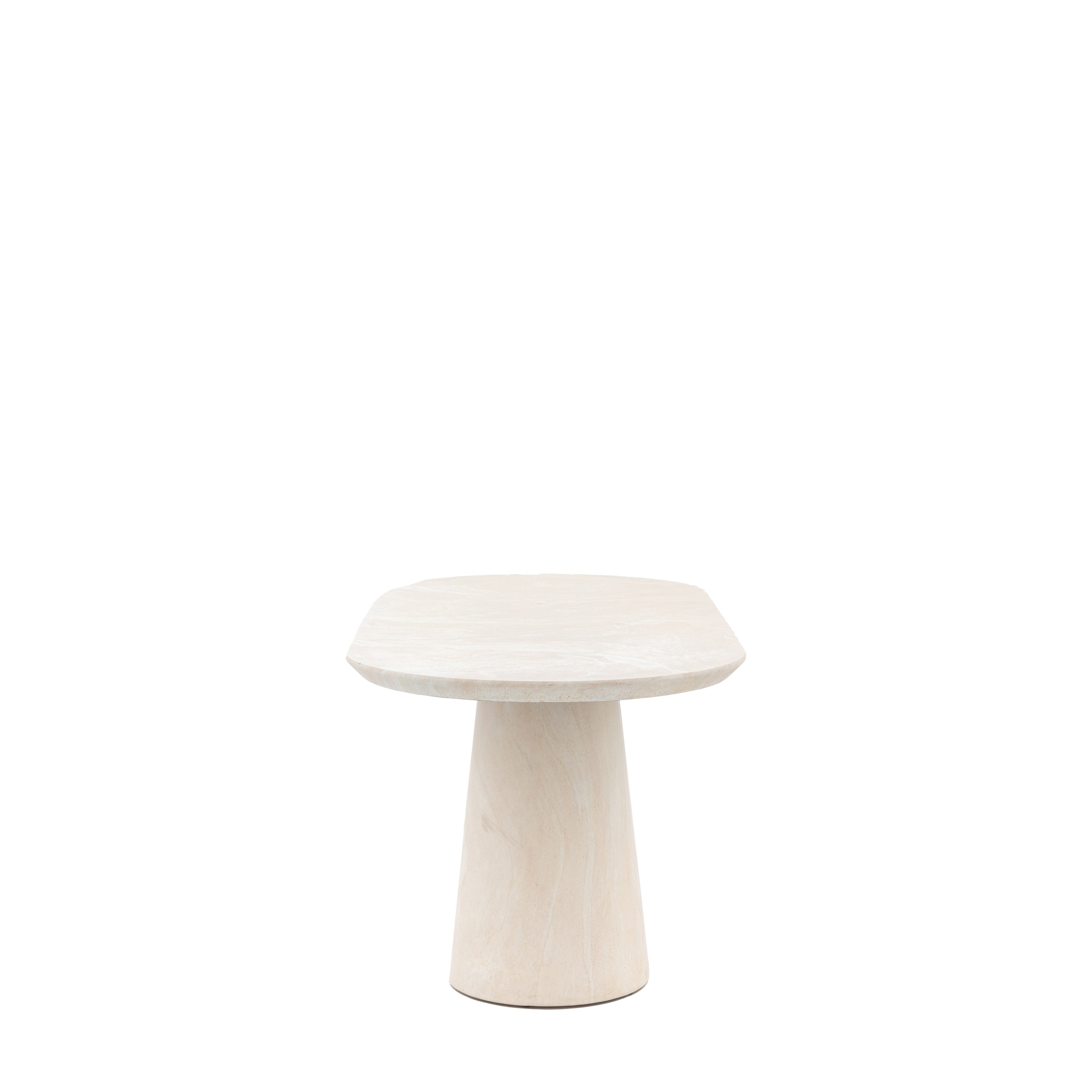 Kamen Natural Travertine Stone Oval Dining Table