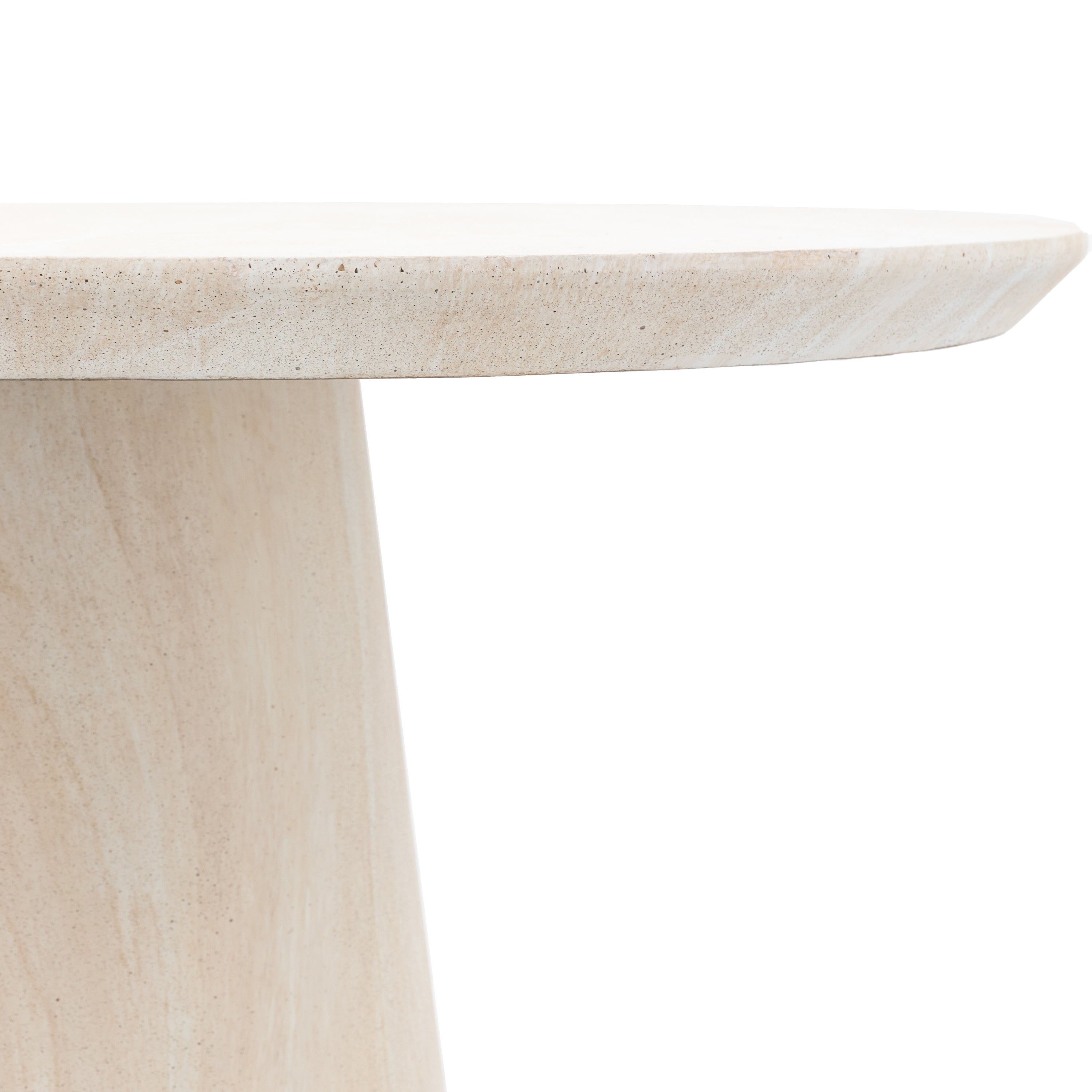 Kamen Natural Travertine Stone Oval Dining Table