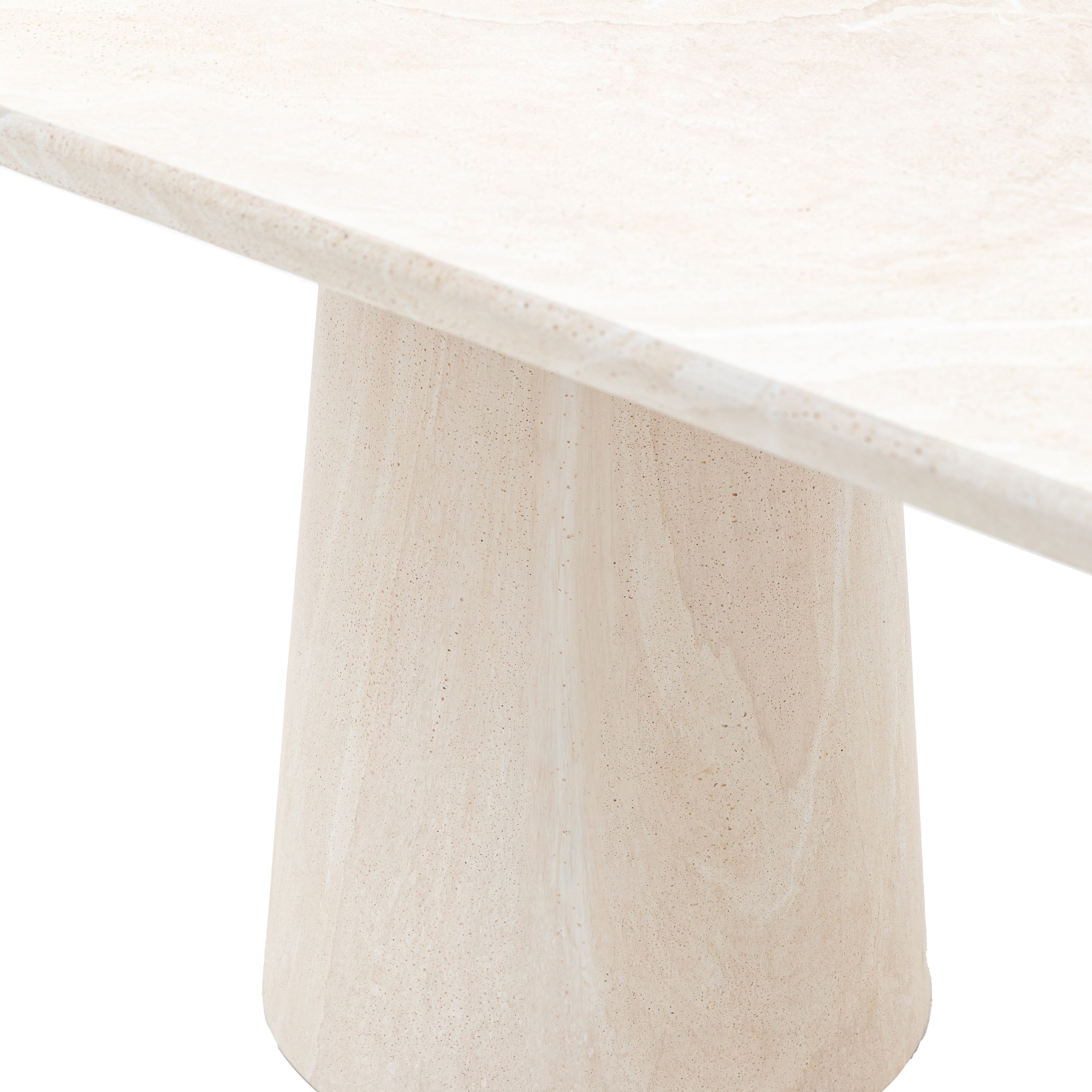 Kamen Natural Travertine Stone Oval Dining Table