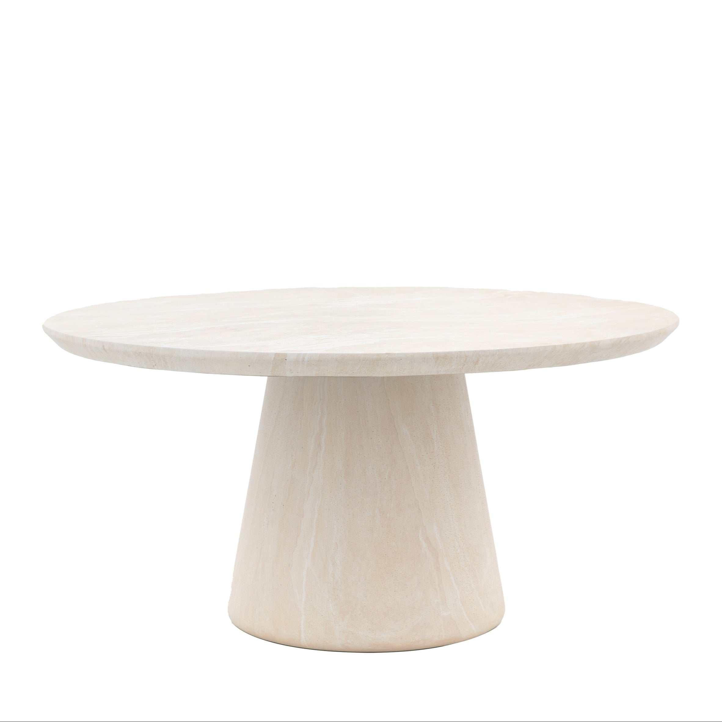 Kamen Natural Travertine Stone Round Dining Table