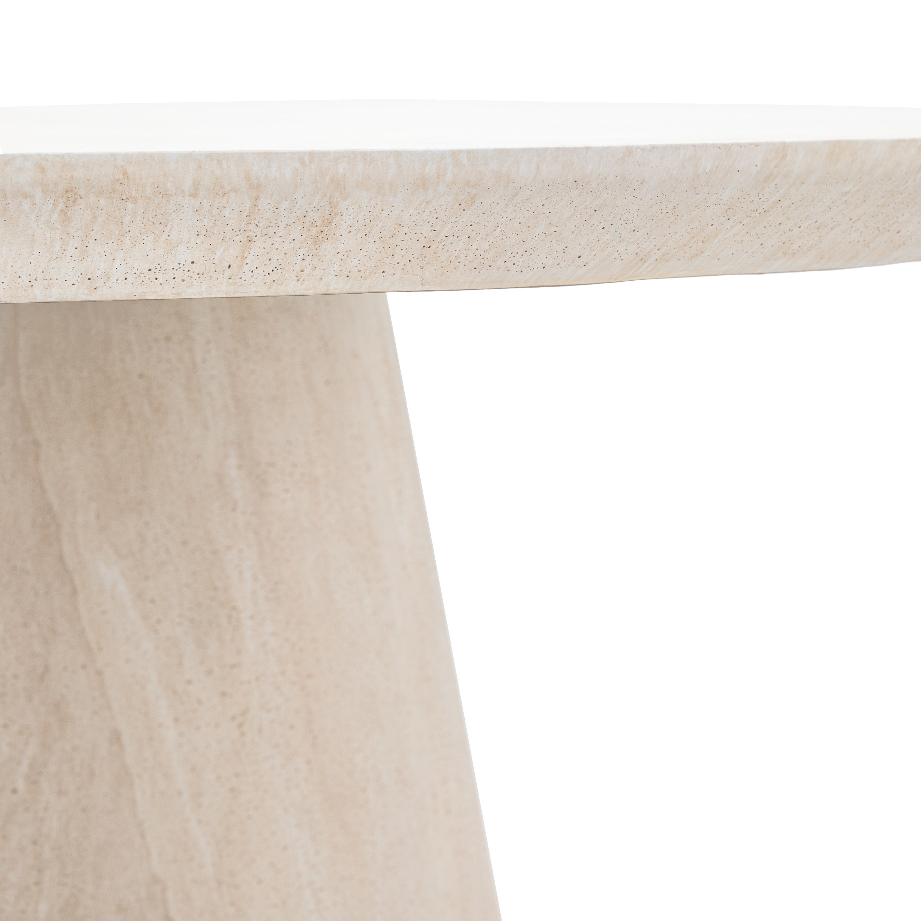 Kamen Natural Travertine Stone Round Dining Table