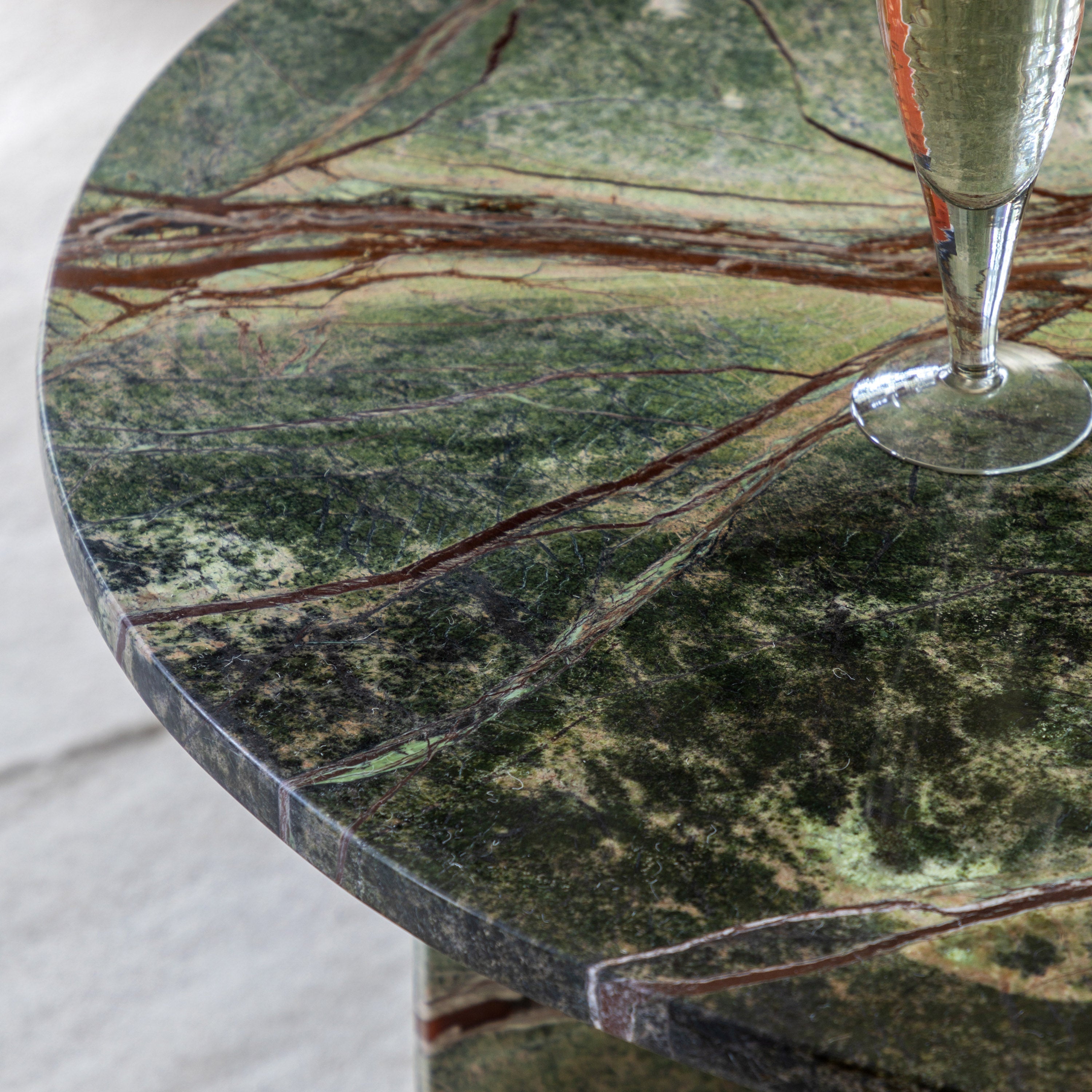 Dario Green Ember Marble Round Coffee Table