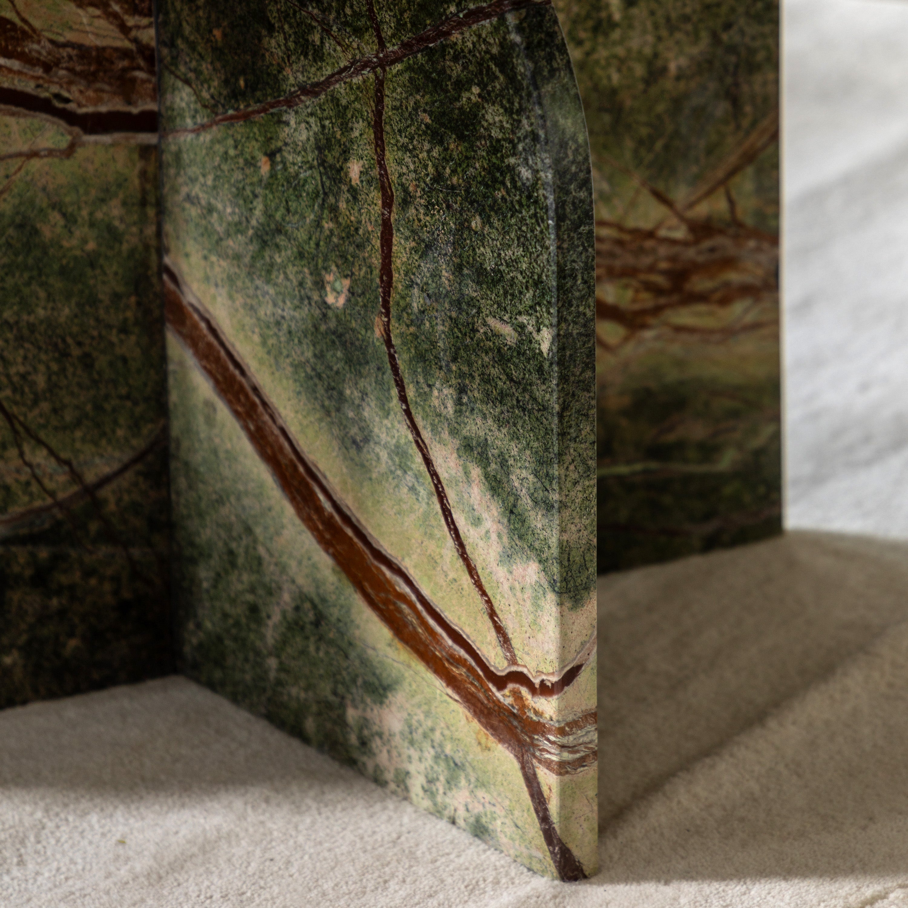 Dario Green Ember Marble Round Coffee Table