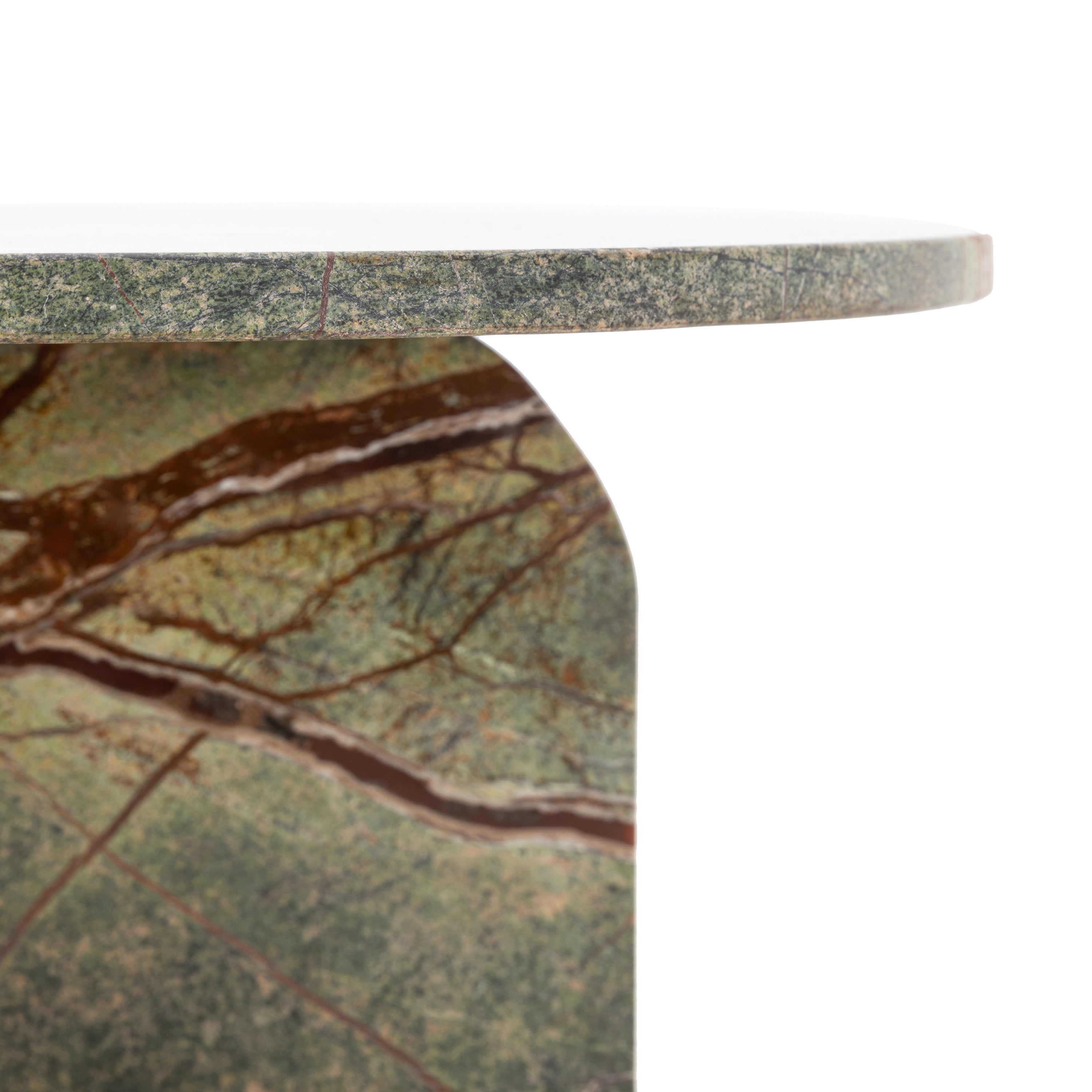 Dario Green Ember Marble Round Coffee Table