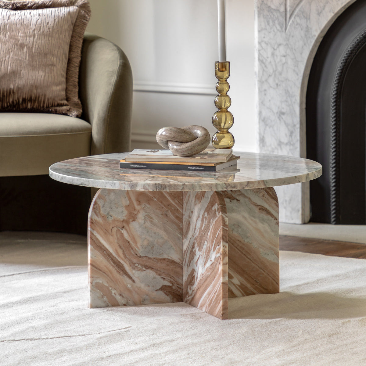 Dario Natural Marble Round Coffee Table