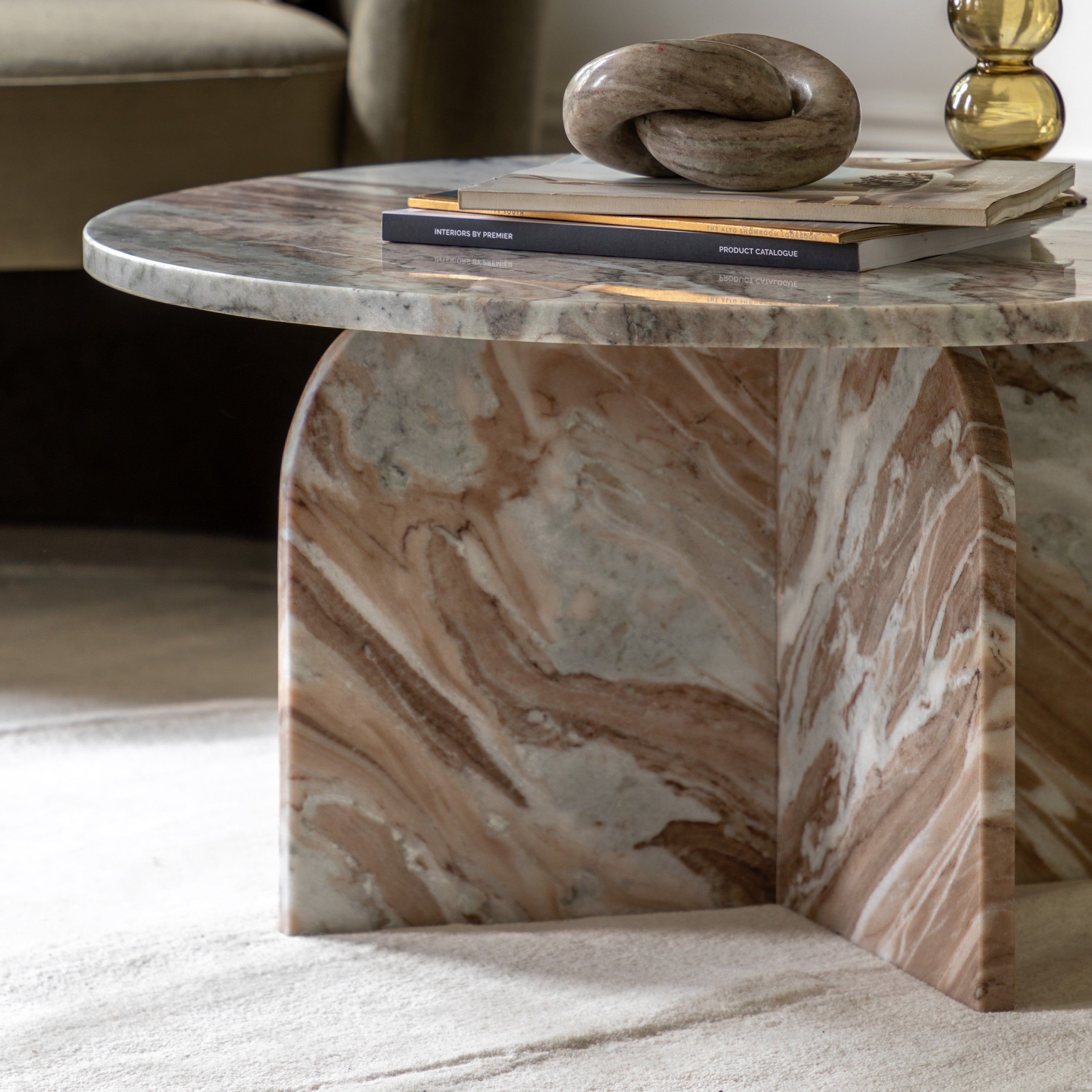 Dario Natural Marble Round Coffee Table