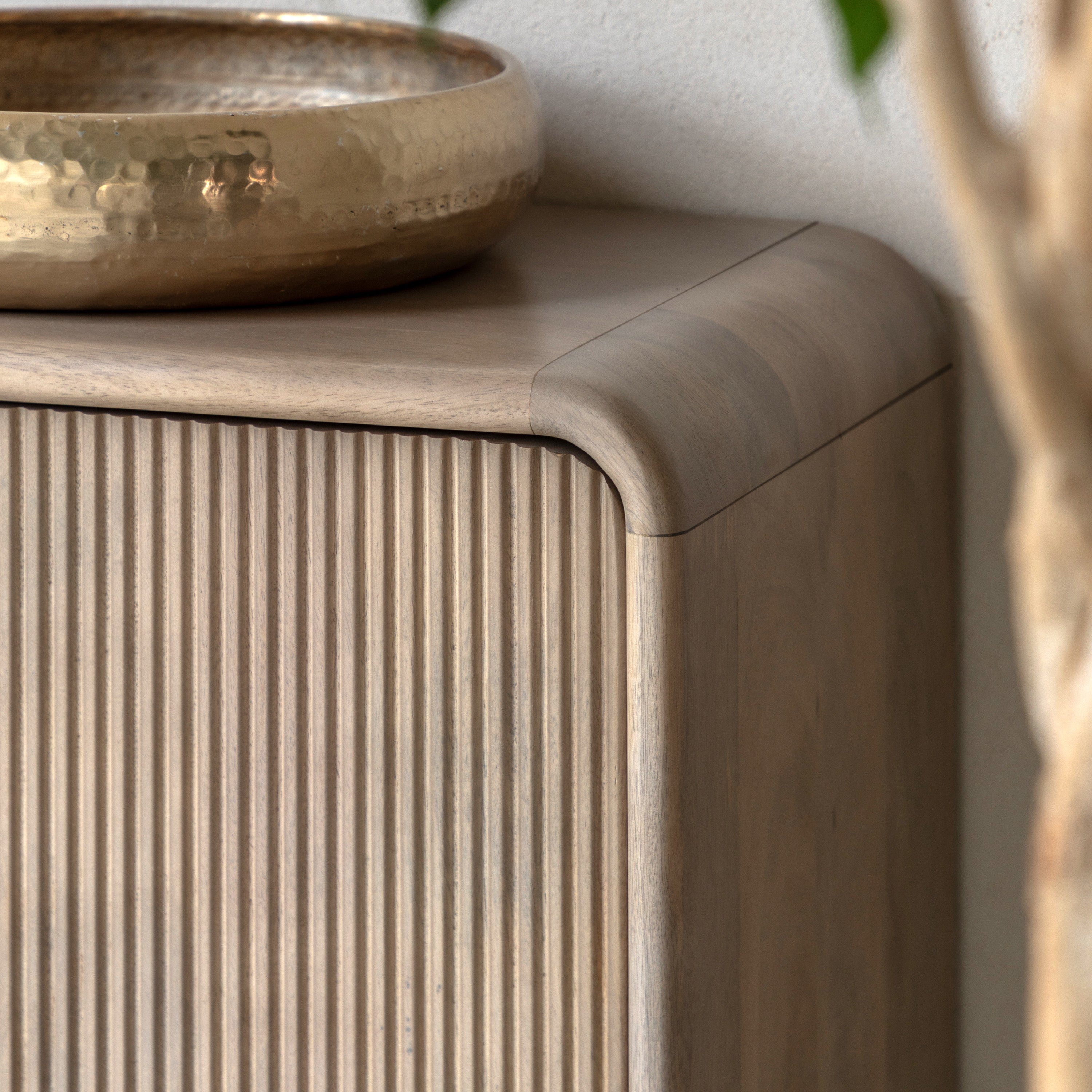 Antrury Natural Mango Wood Curved Sideboard
