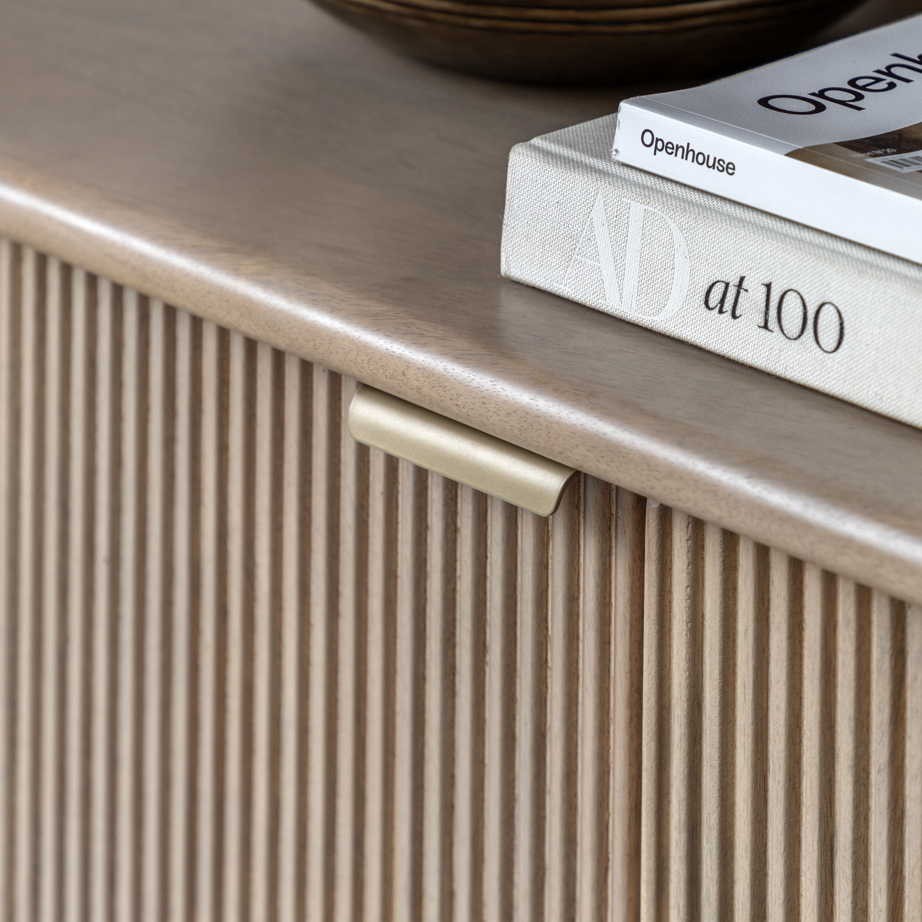 Antrury Natural Mango Wood Curved Sideboard
