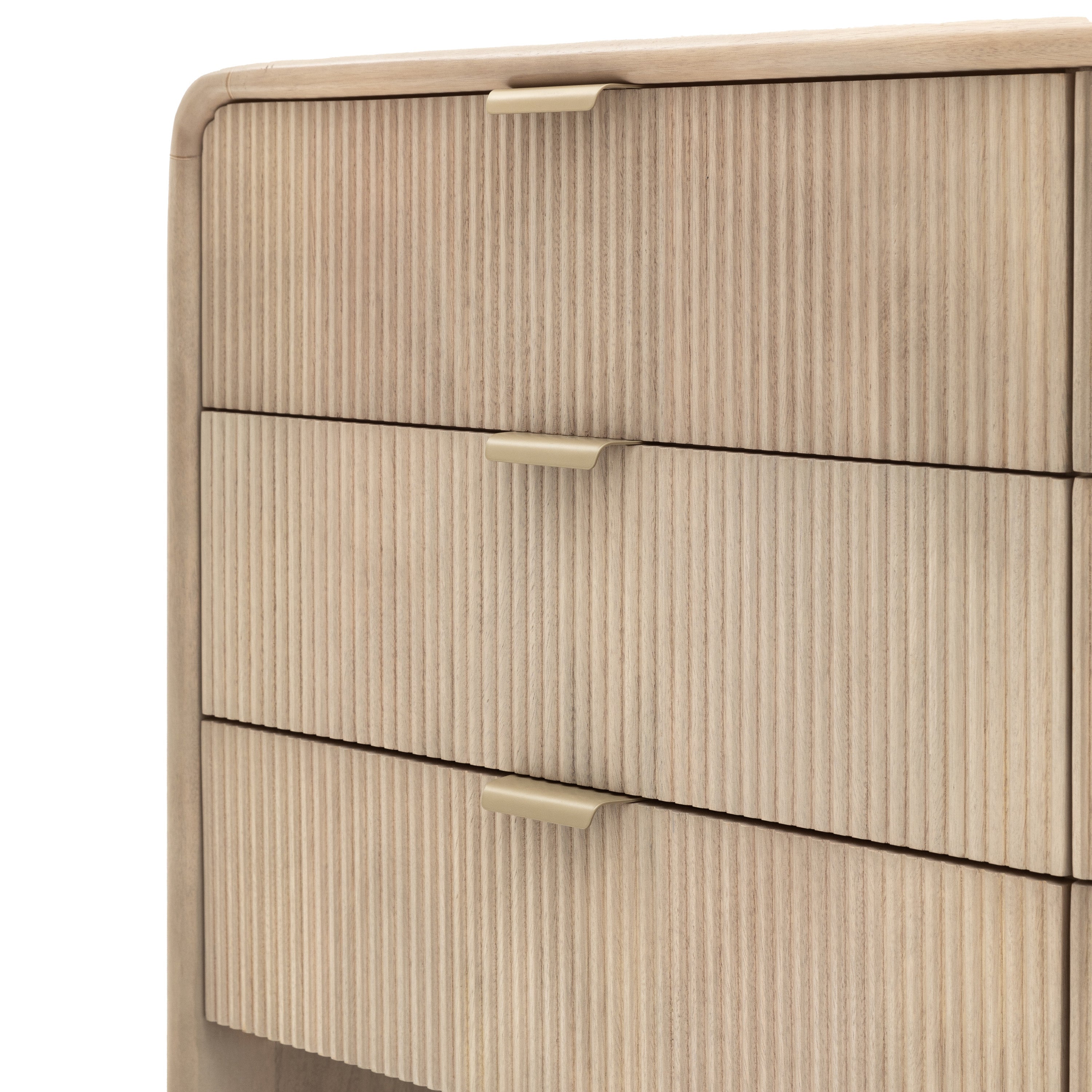 Antrury Natural Mango Wood Curved XL Chest of Drawers