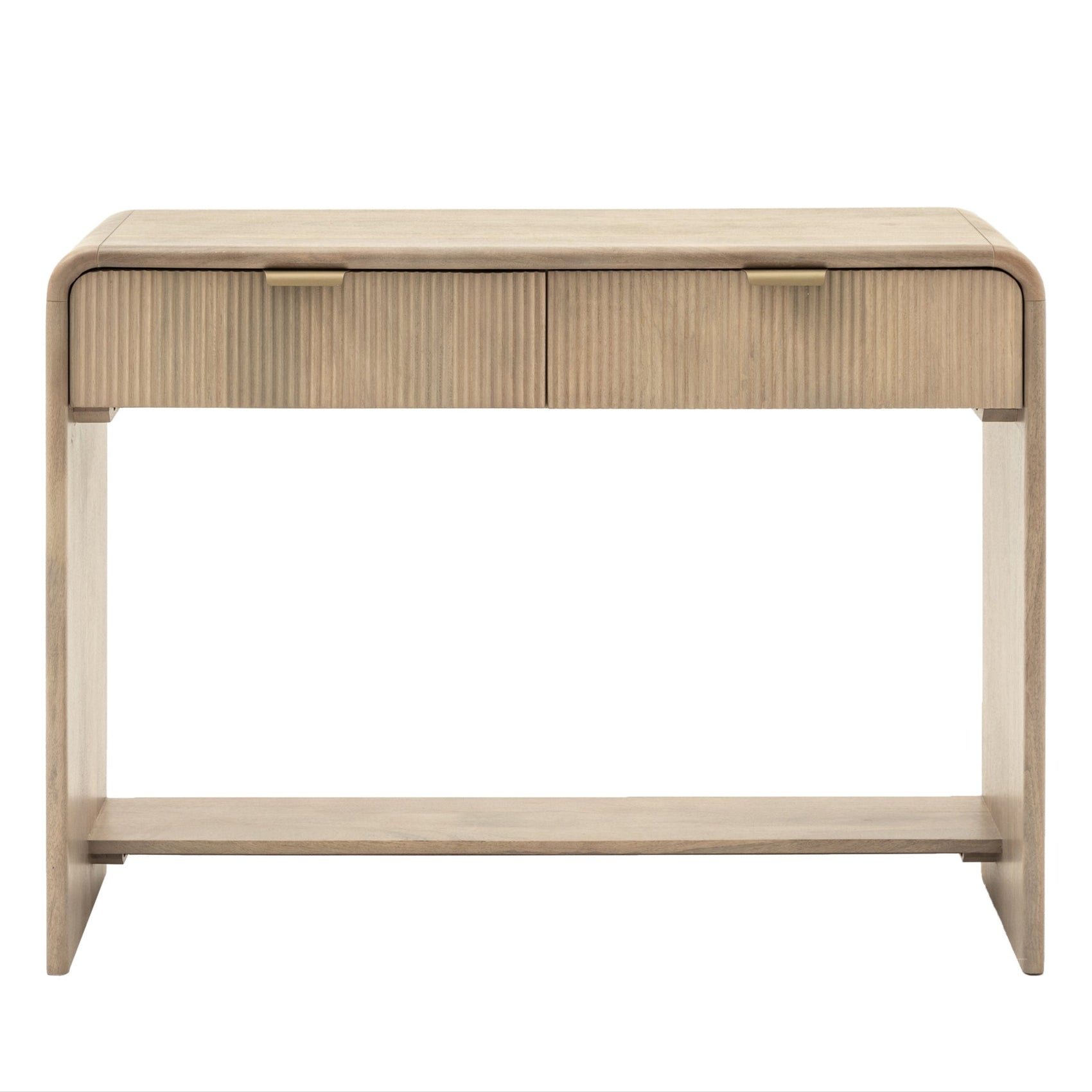 Antrury Natural Mango Wood Curved Console Table