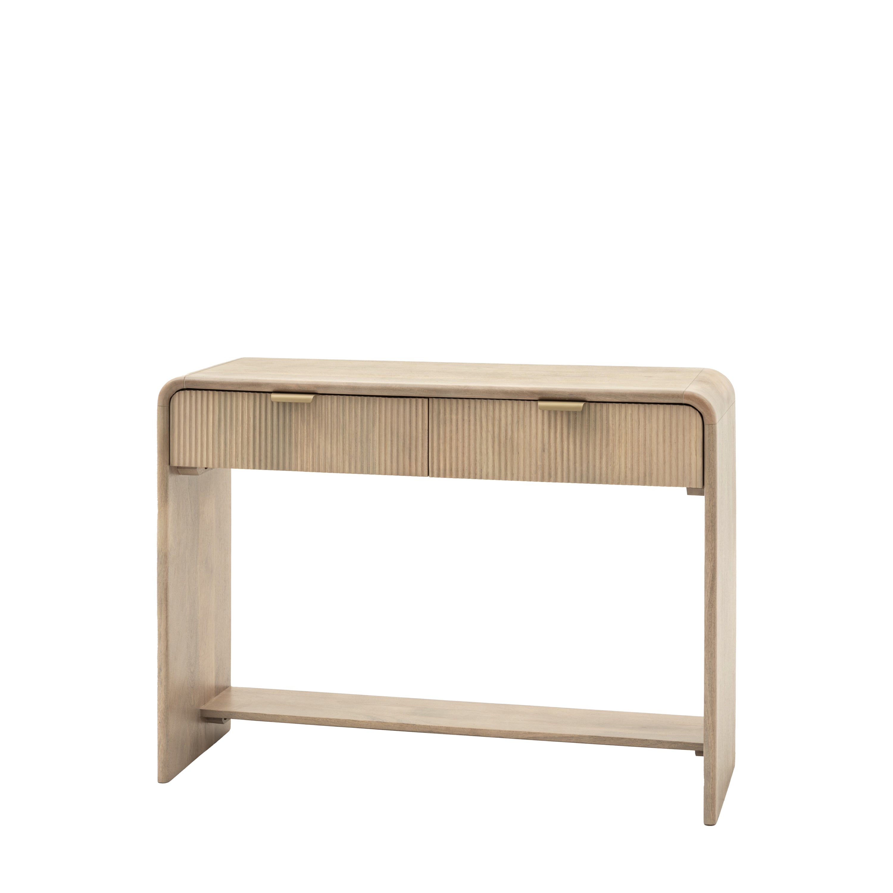 Antrury Natural Mango Wood Curved Console Table
