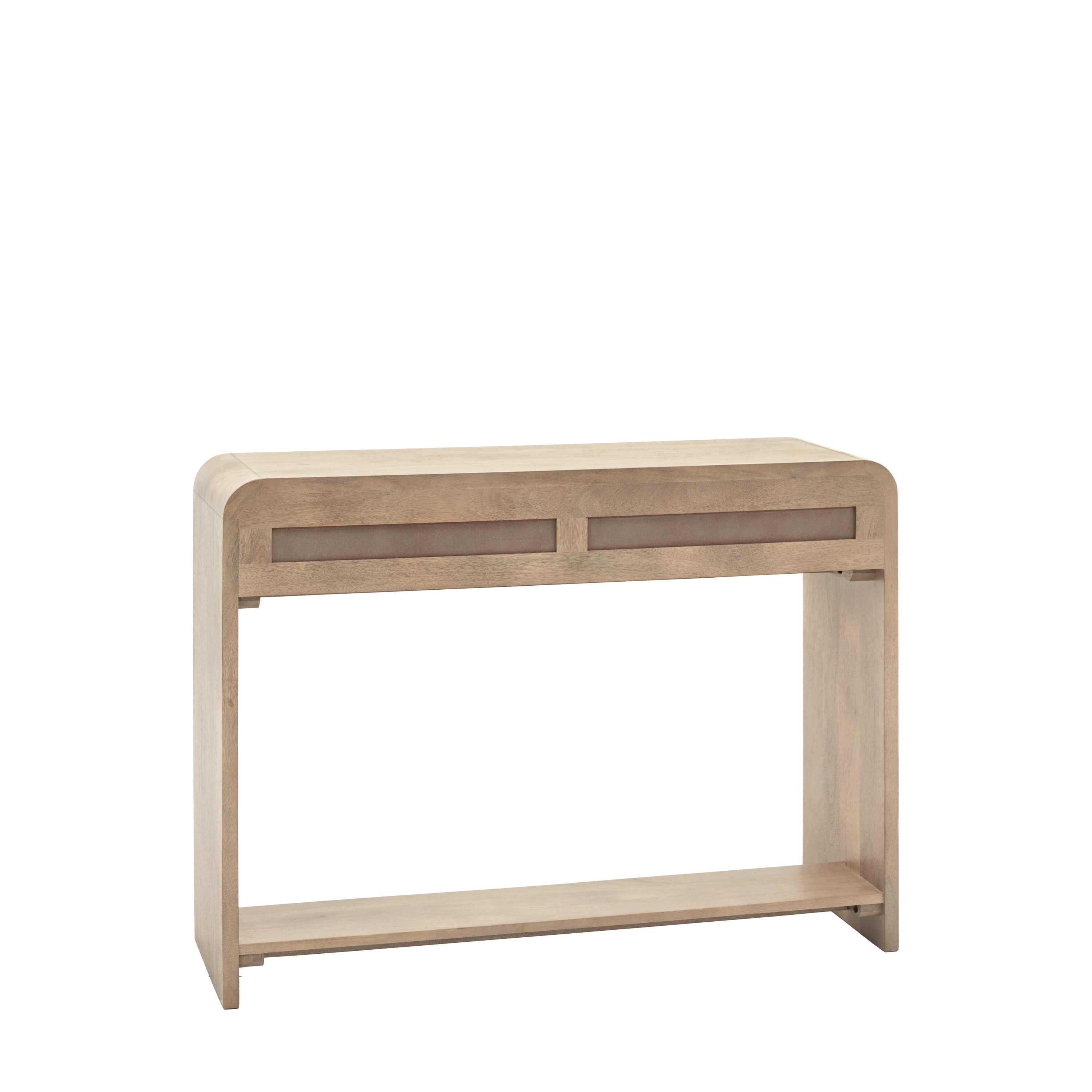 Antrury Natural Mango Wood Curved Console Table