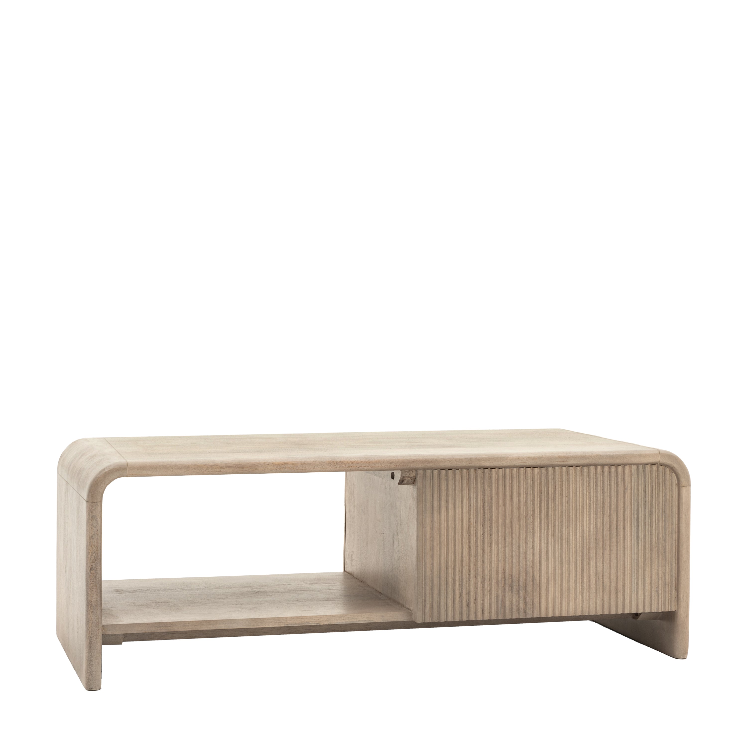 Antrury Natural Mango Wood Curved Coffee Table