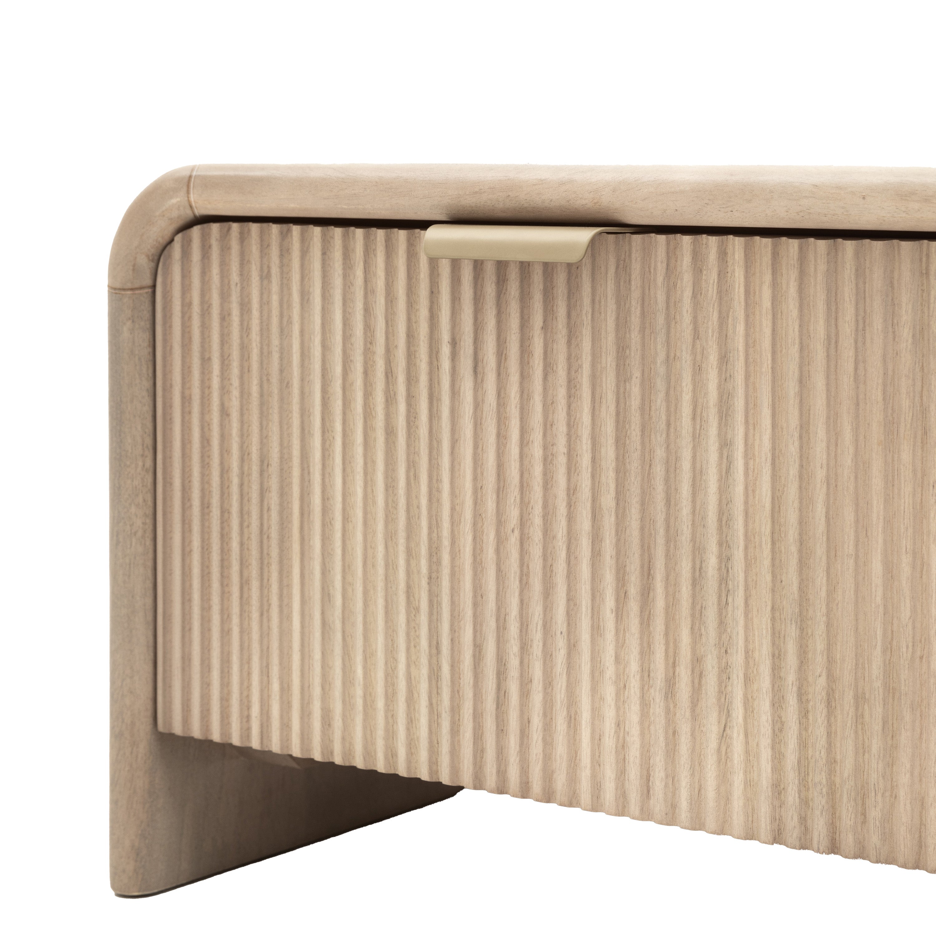 Antrury Natural Mango Wood Curved Coffee Table