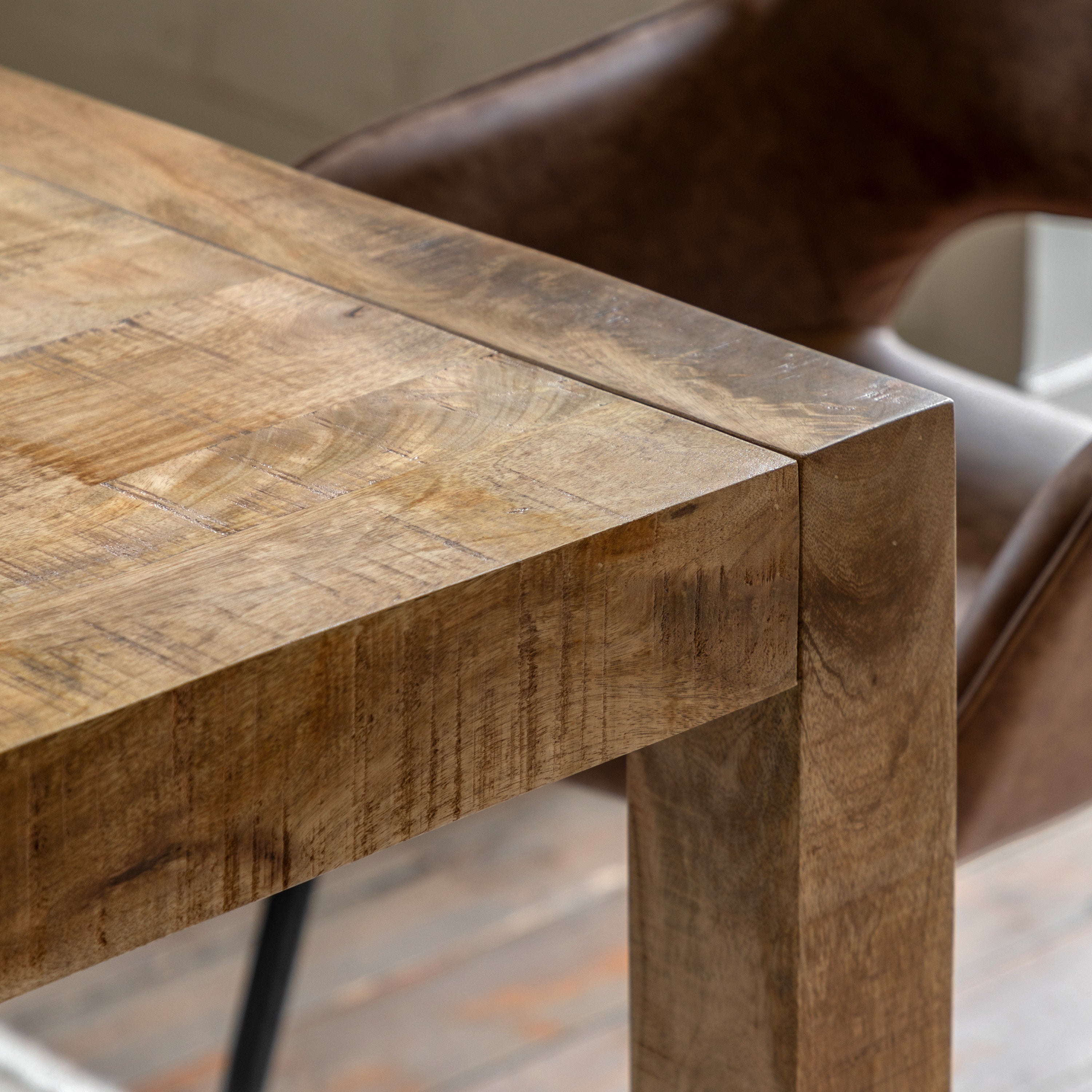 Eldora Natural Mango Wood Rectangle Dining Table | 6-8 Seater
