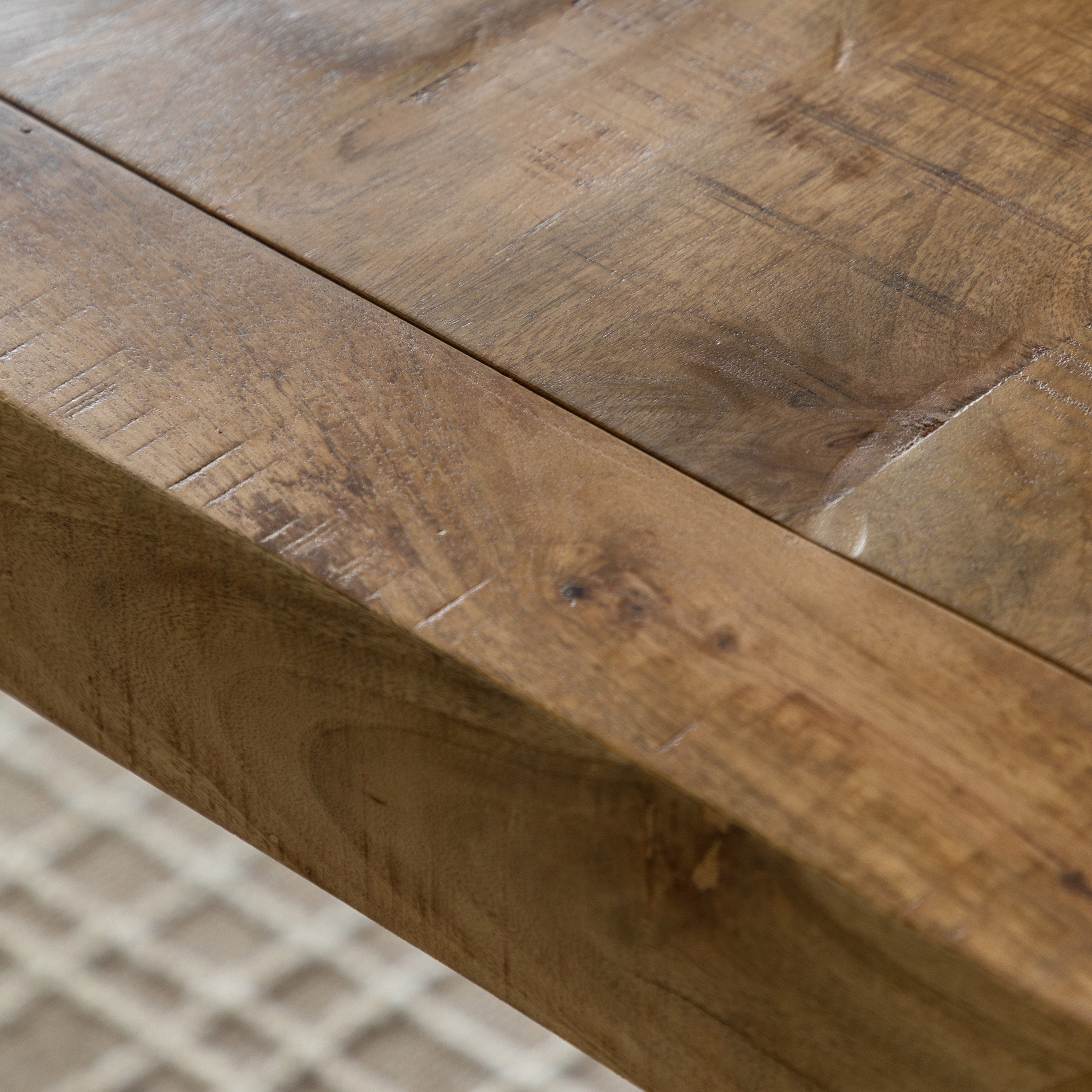 Eldora Natural Mango Wood Rectangle Dining Table | 6-8 Seater