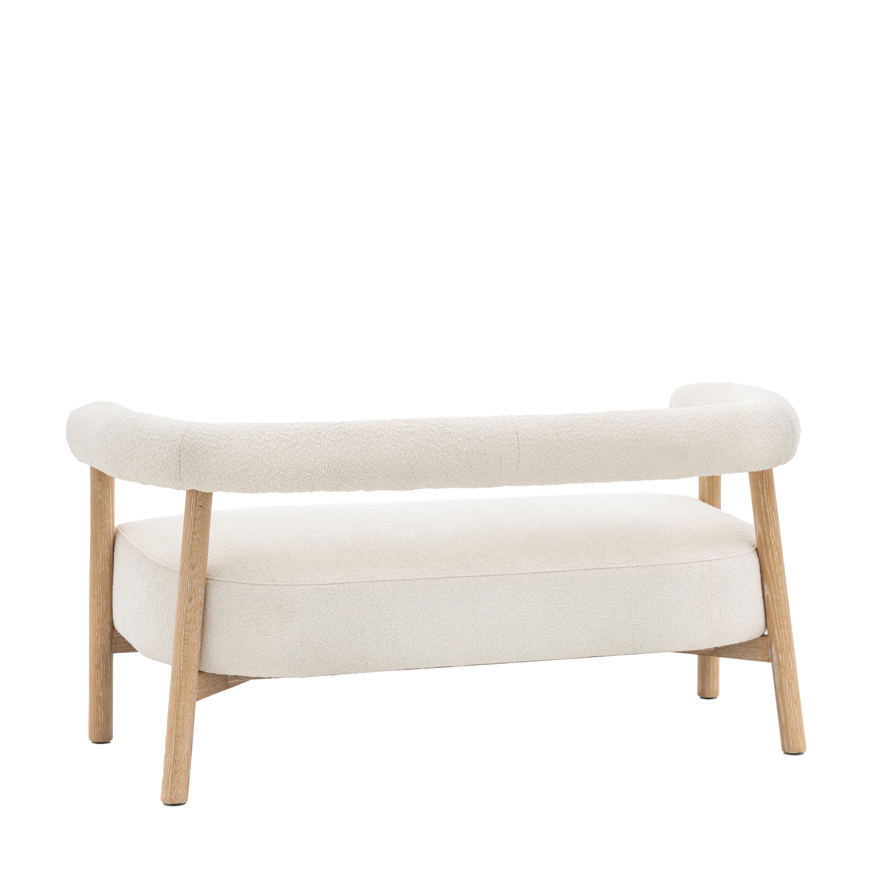 Cammoro Curved White Boucle Sofa