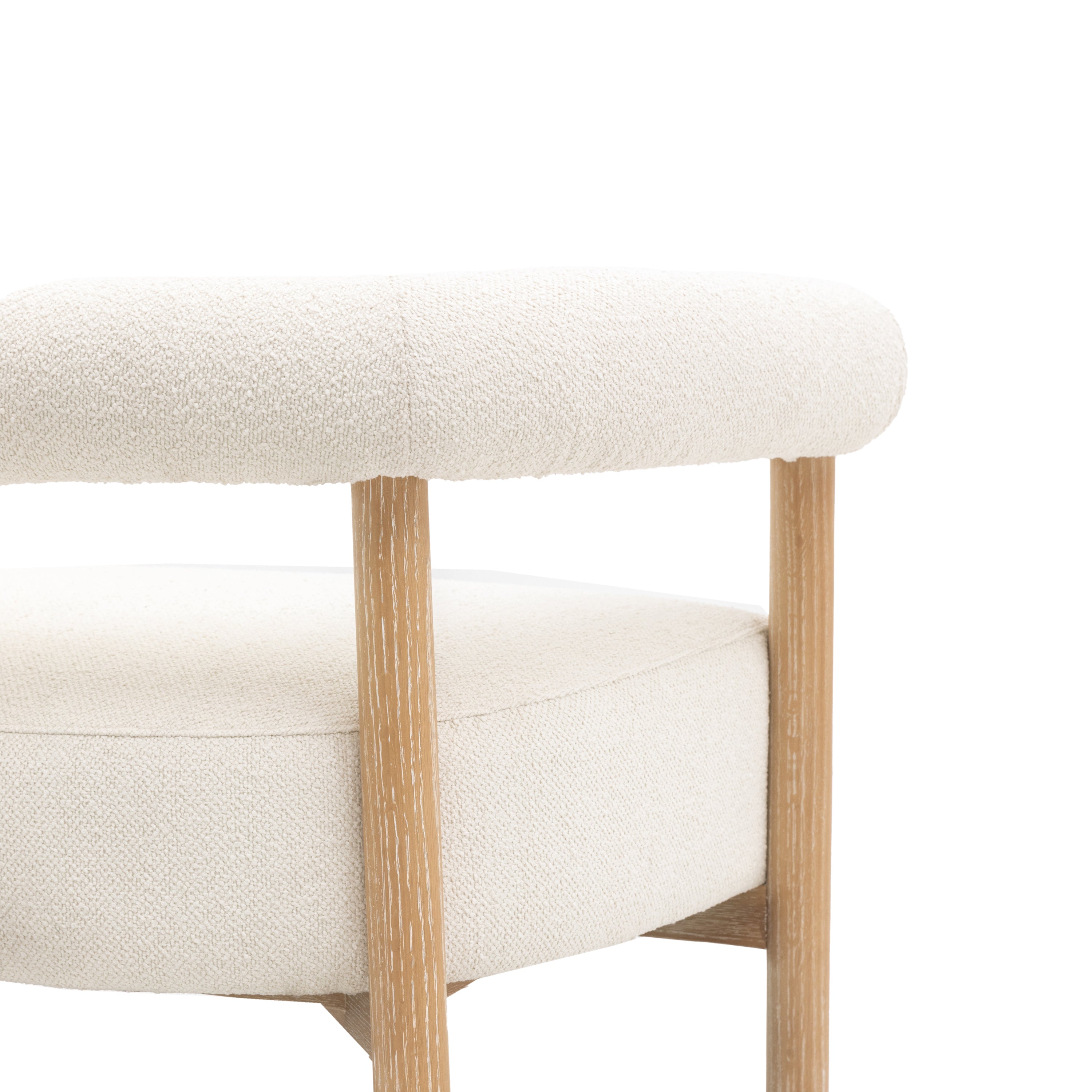 Cammoro Curved White Boucle Sofa