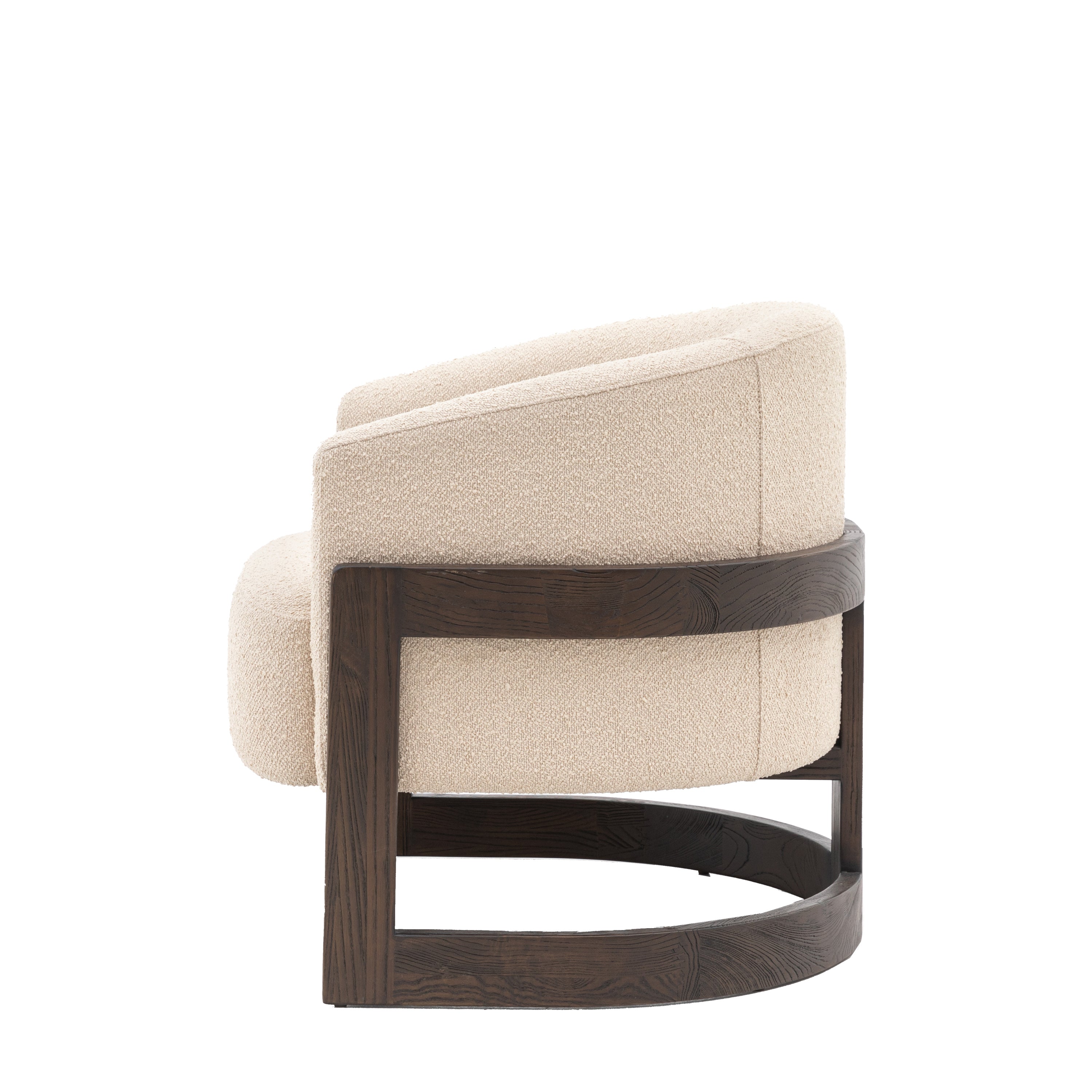 Daniela Curved Cream Boucle Armchair