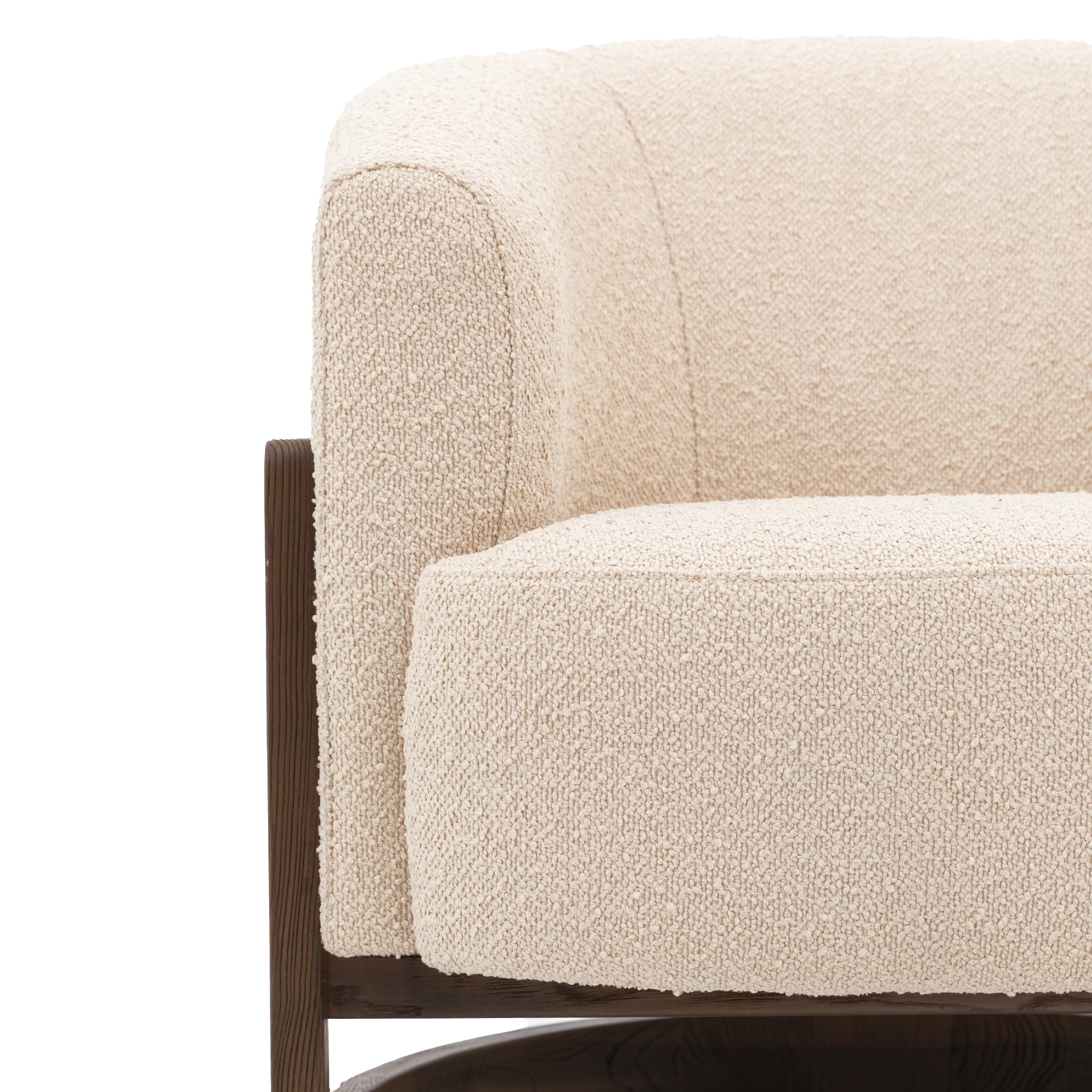 Daniela Curved Cream Boucle Armchair