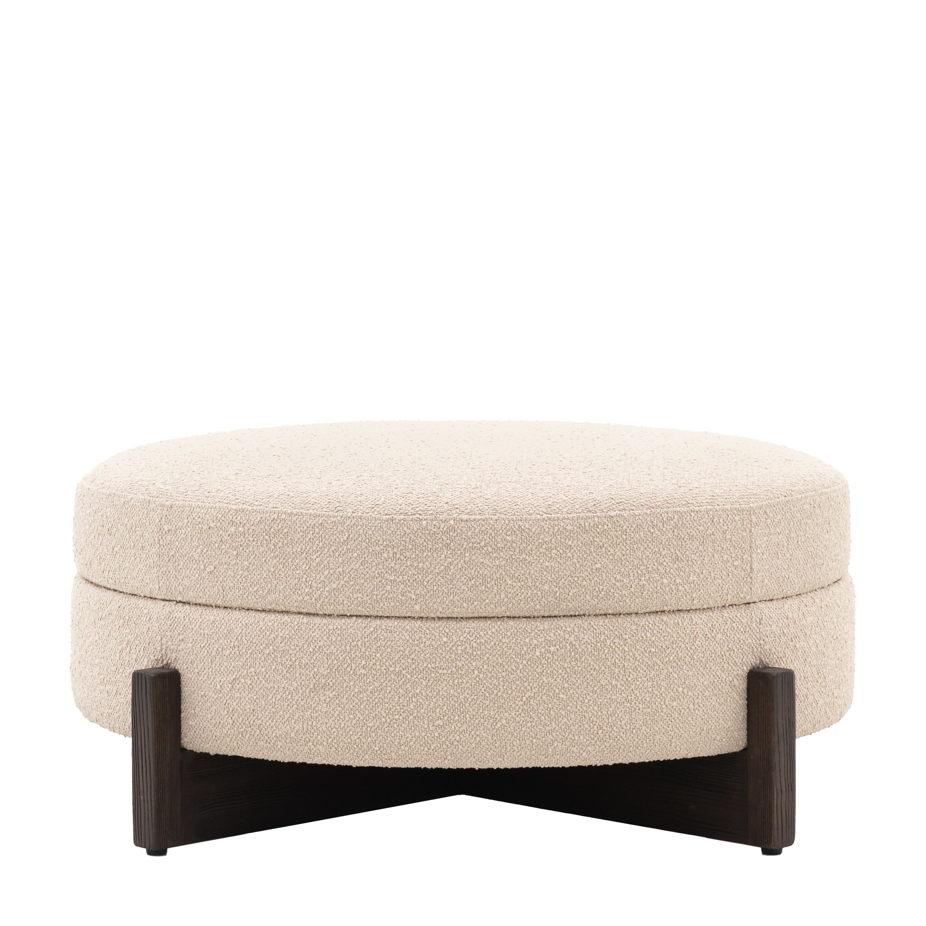 Daniela Cream Boucle Round Ottoman Footstool