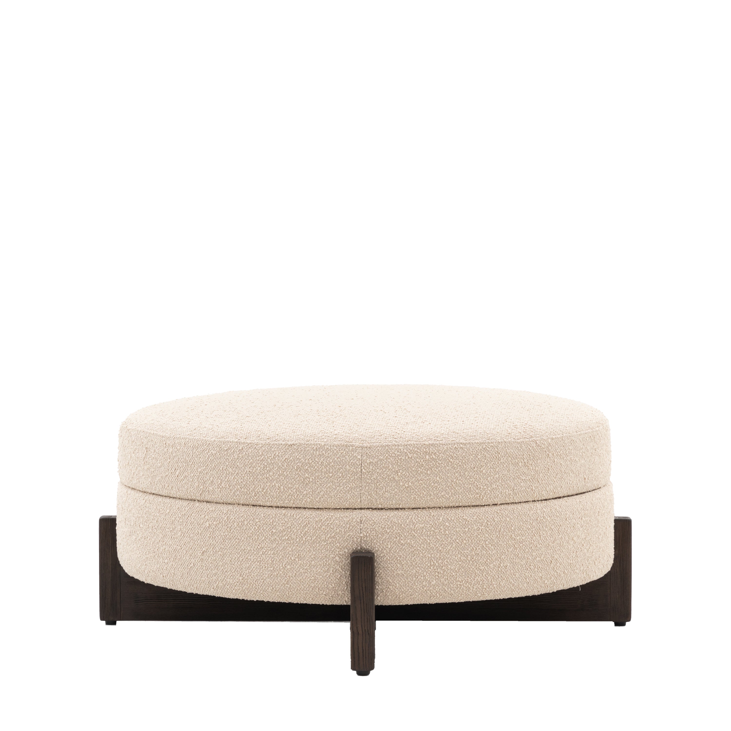 Daniela Cream Boucle Round Ottoman Footstool