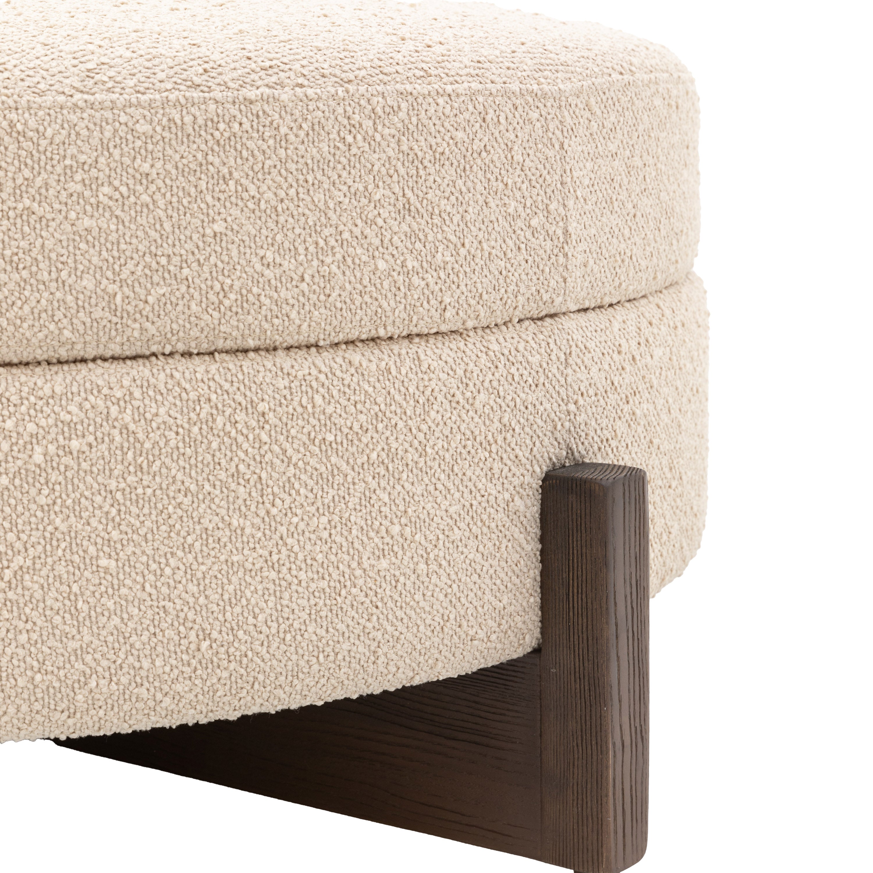 Daniela Cream Boucle Round Ottoman Footstool