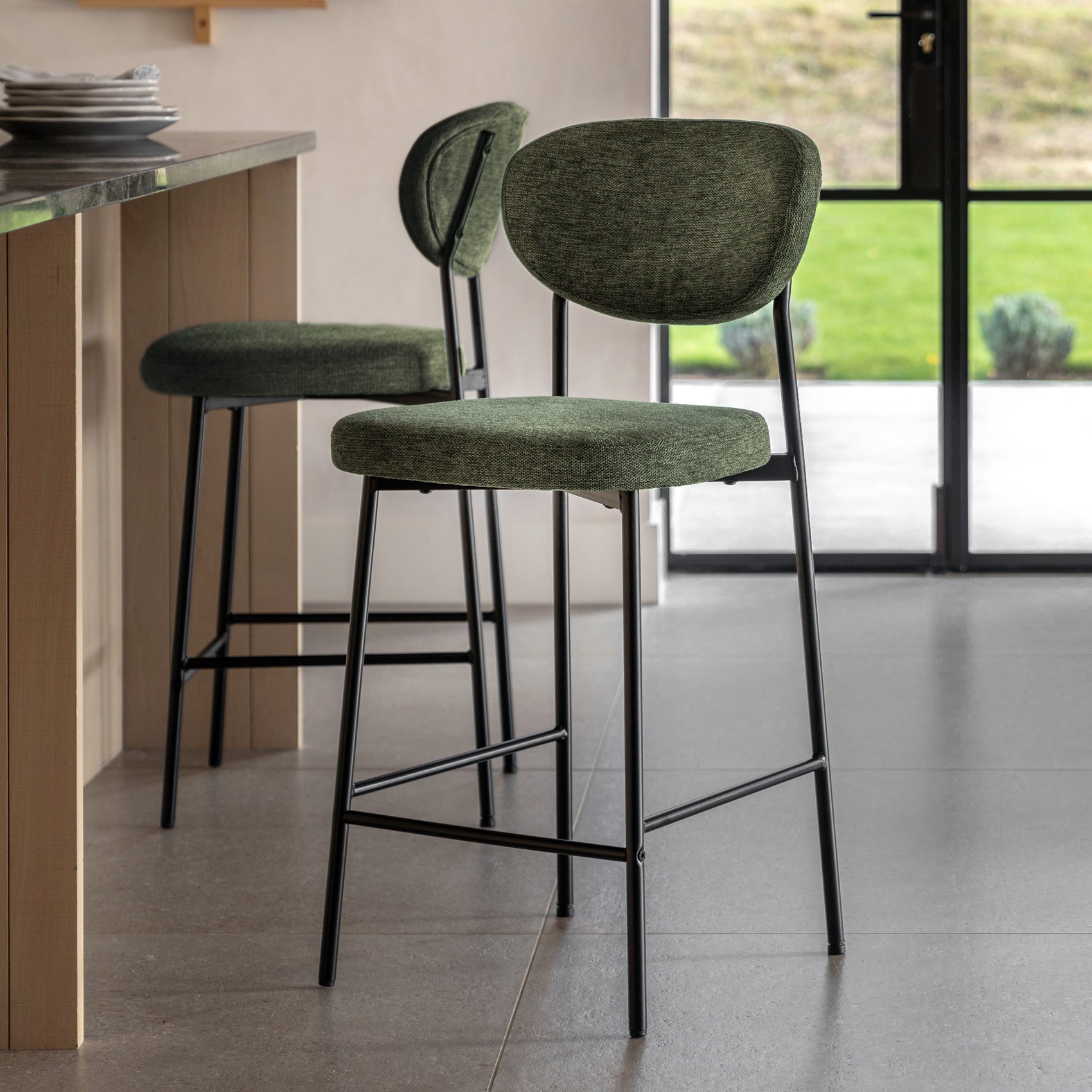 Set of 2 Avonvale Green Bar Stool