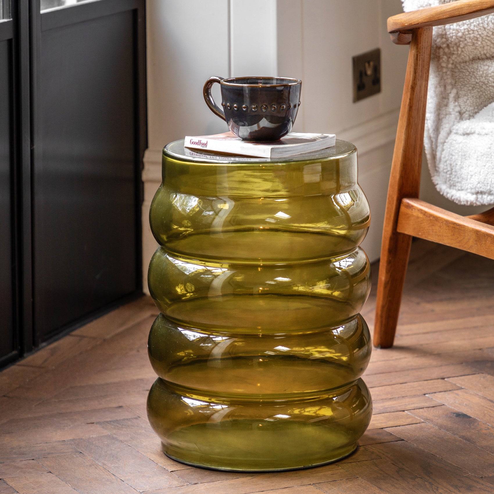 Sono Forest Green Glass Side Table
