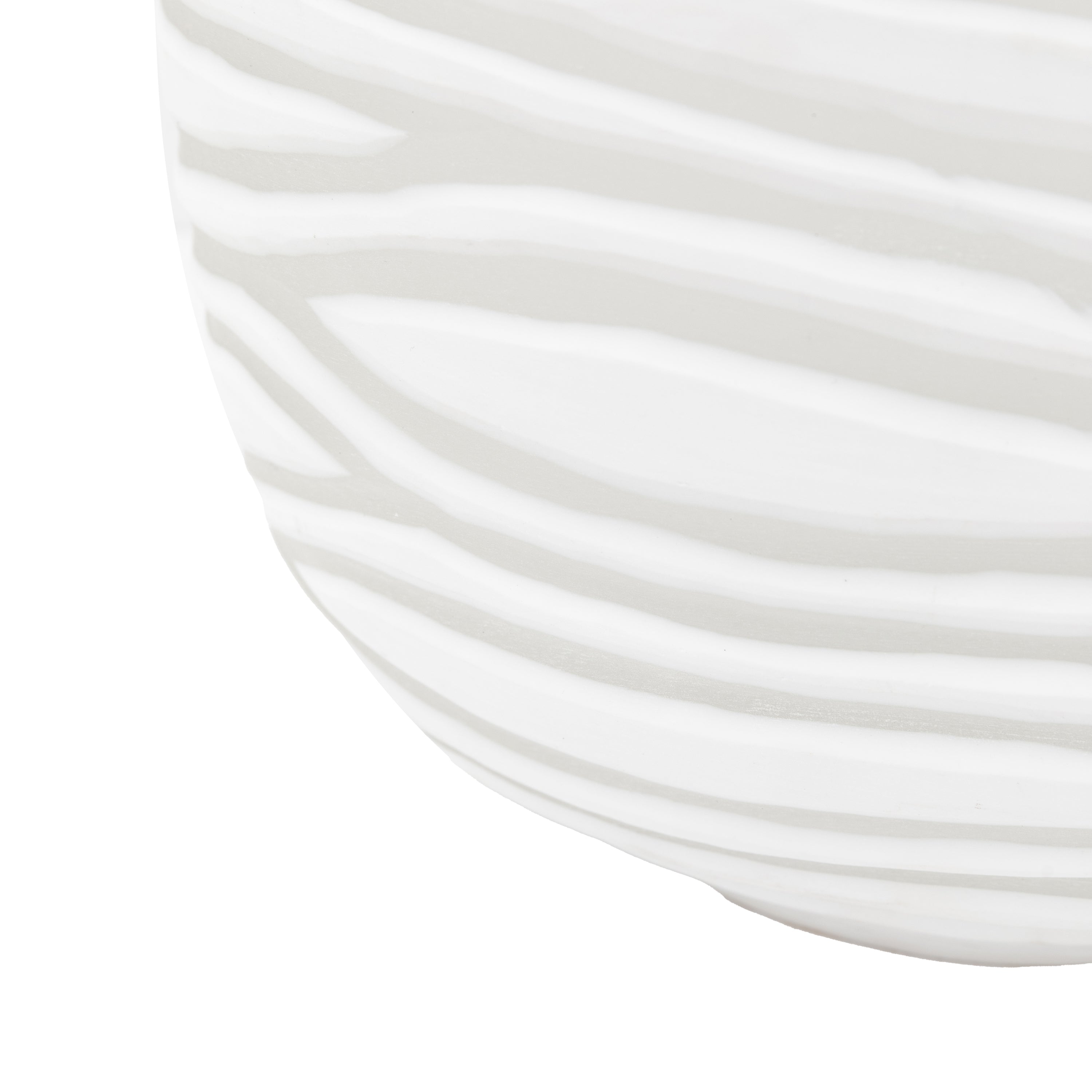 Celine Handblown Carved Glass Vase White | Large