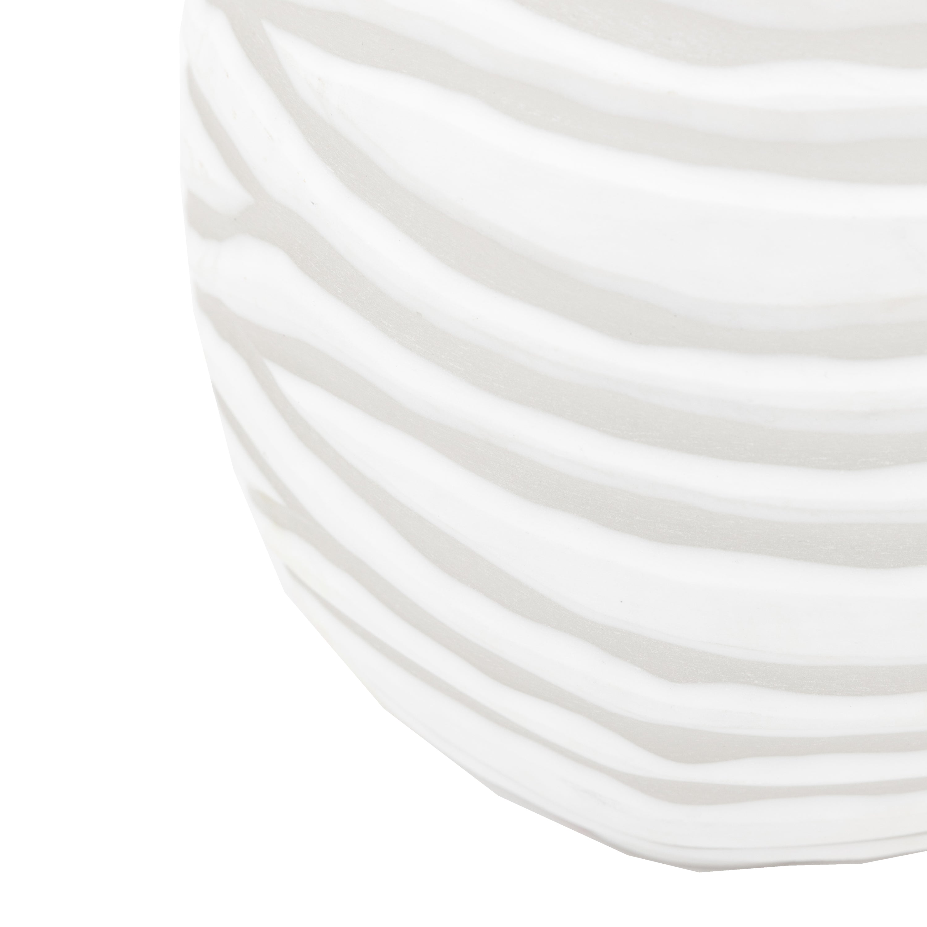 Celine Handblown Carved Glass Vase White | Small