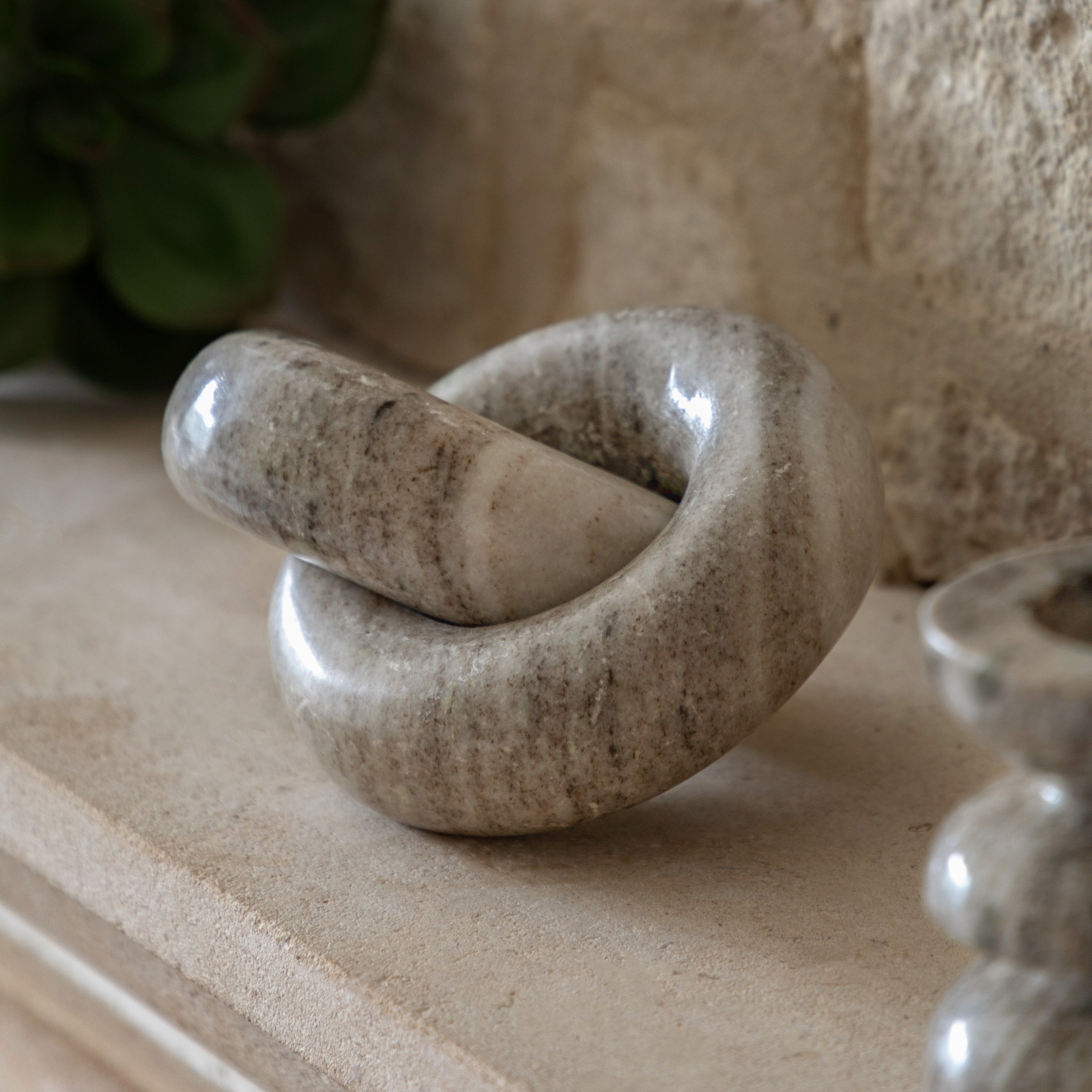 Salasco Circle Link Sandstone Marble Sculpture