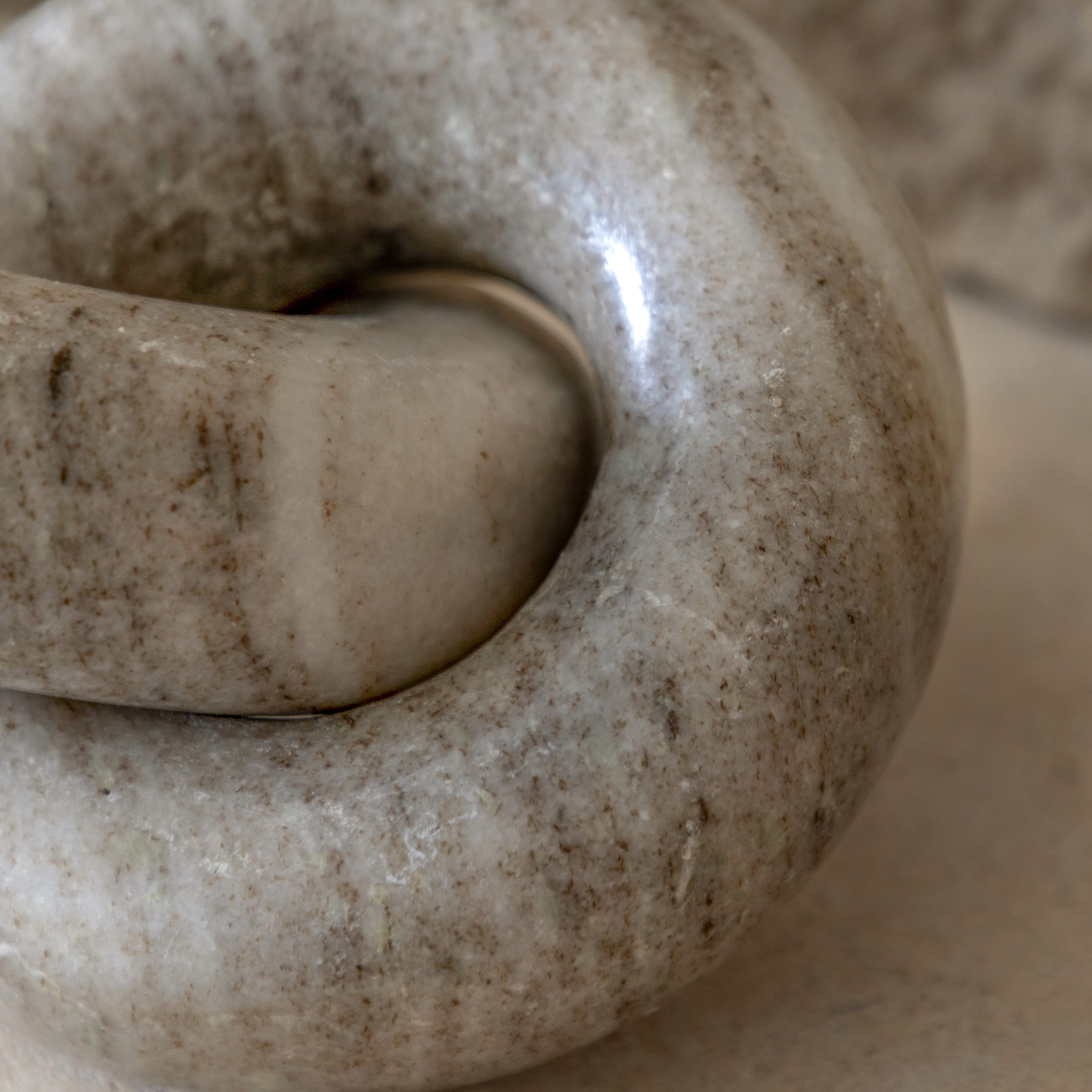 Salasco Circle Link Sandstone Marble Sculpture