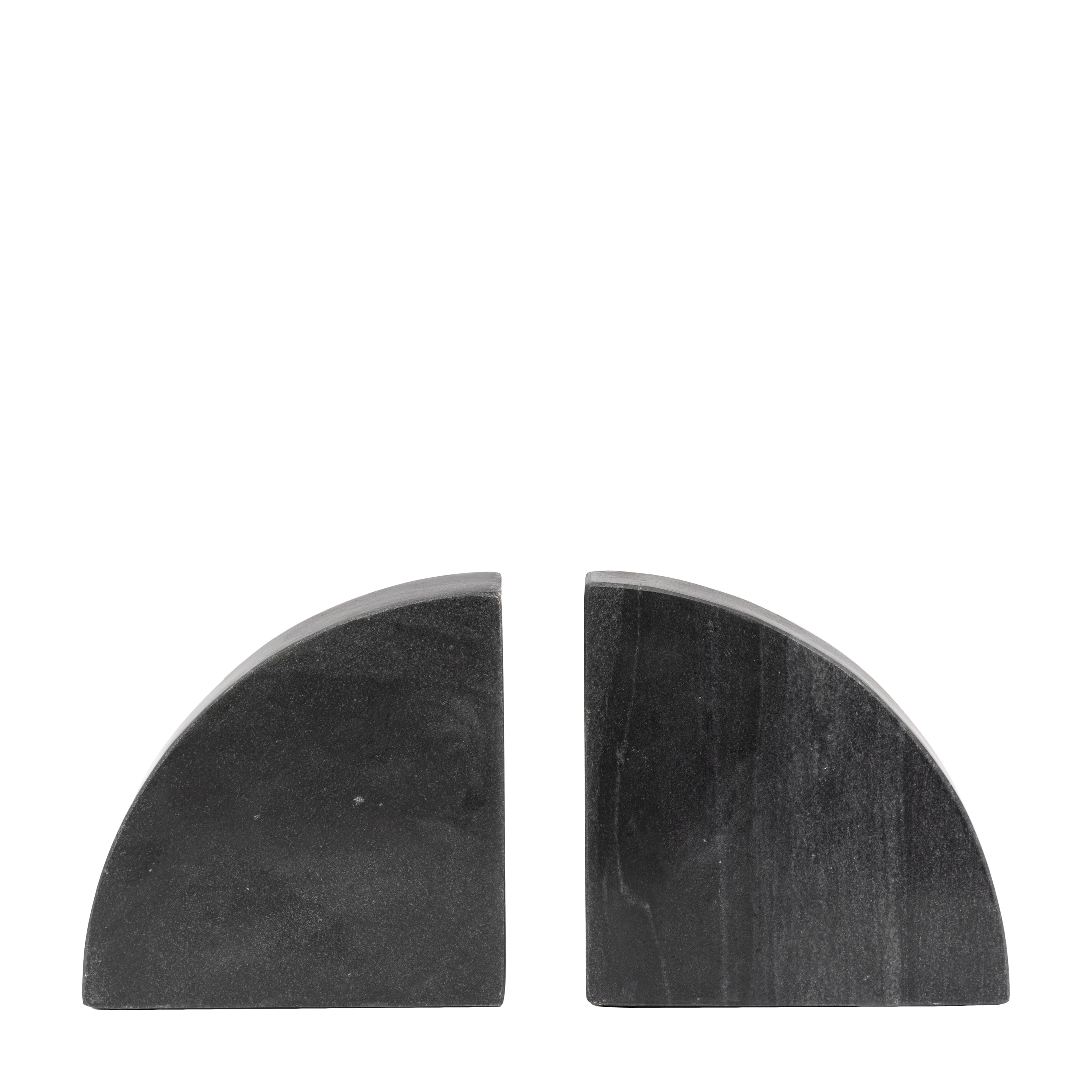 Ferro Black Marble Bookends