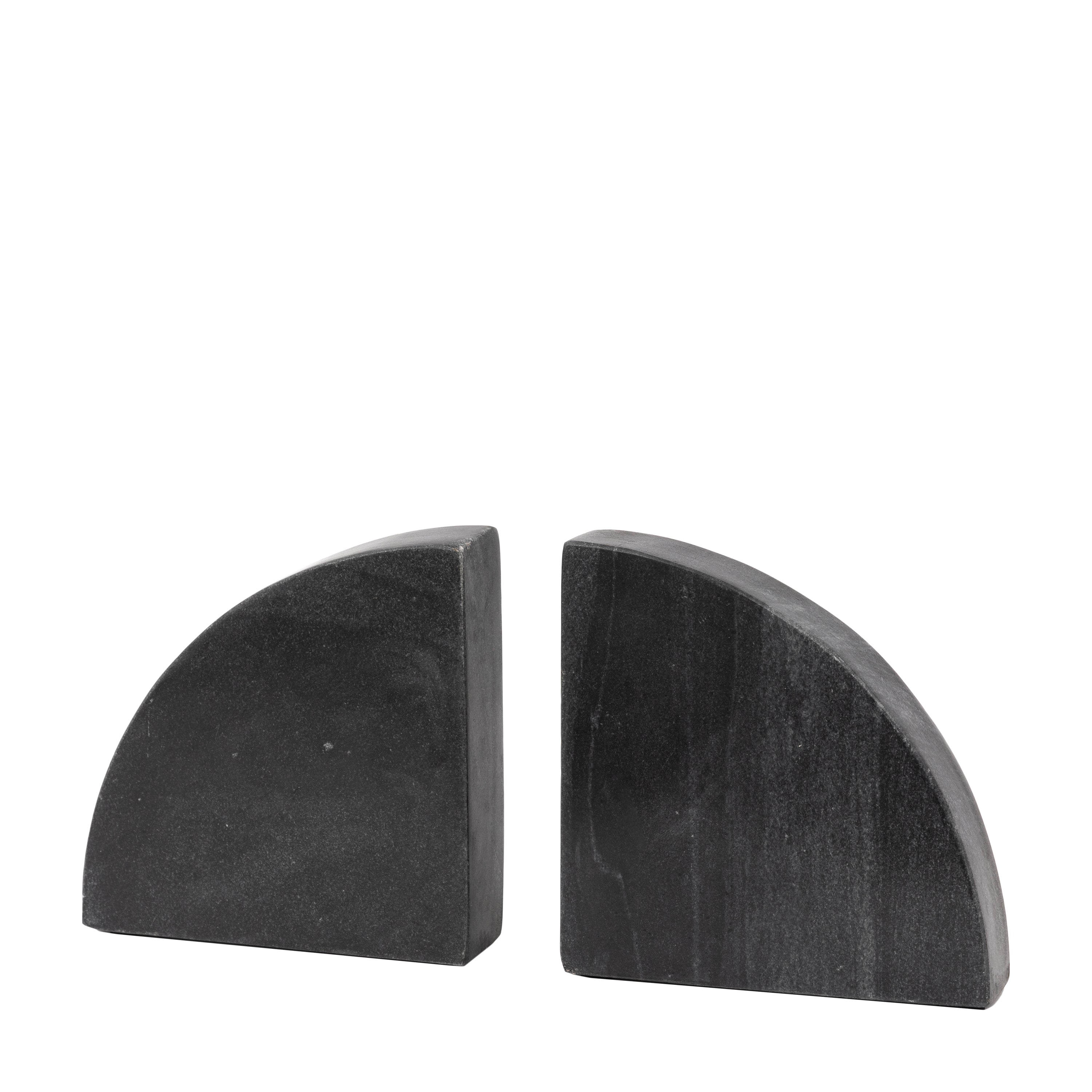 Ferro Black Marble Bookends