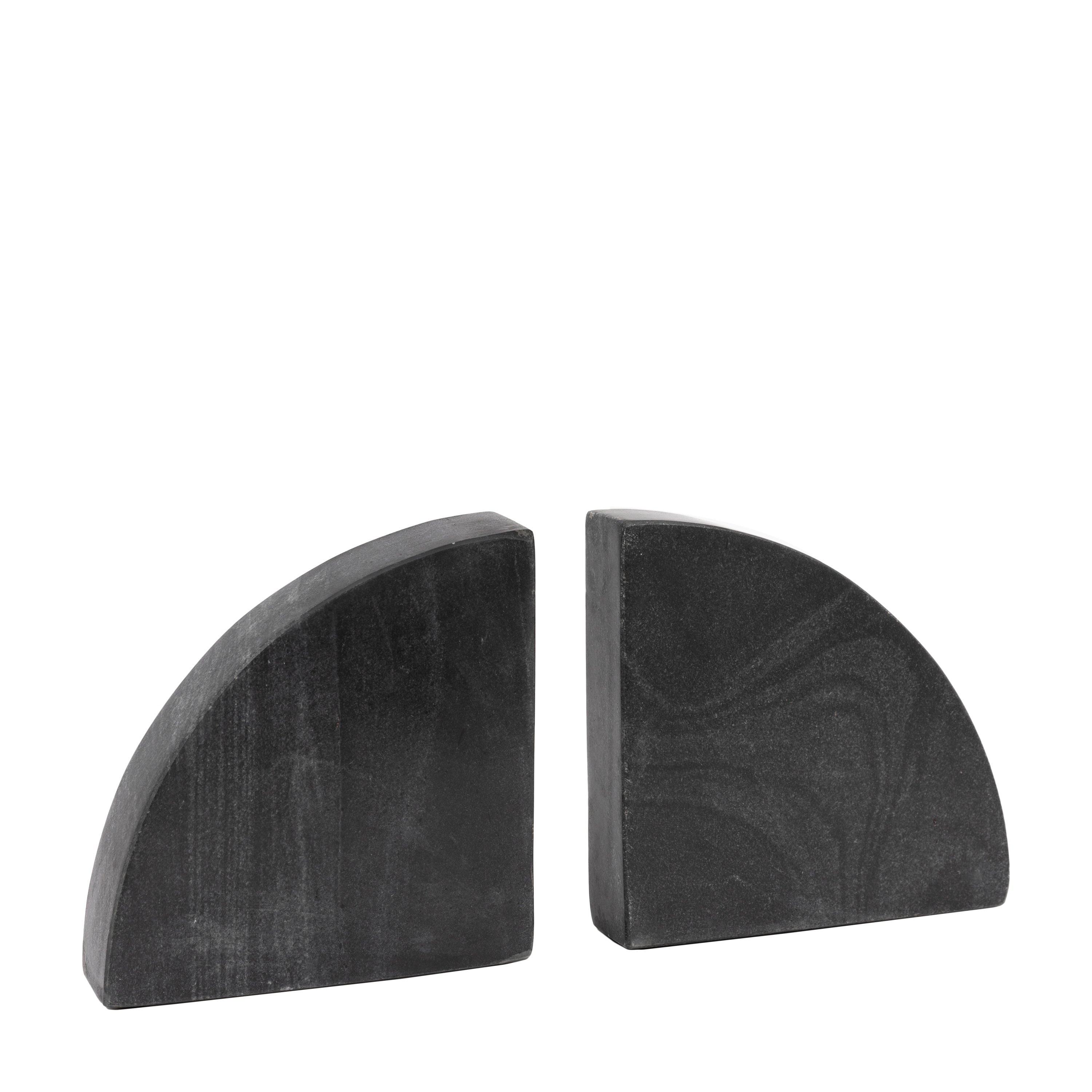 Ferro Black Marble Bookends