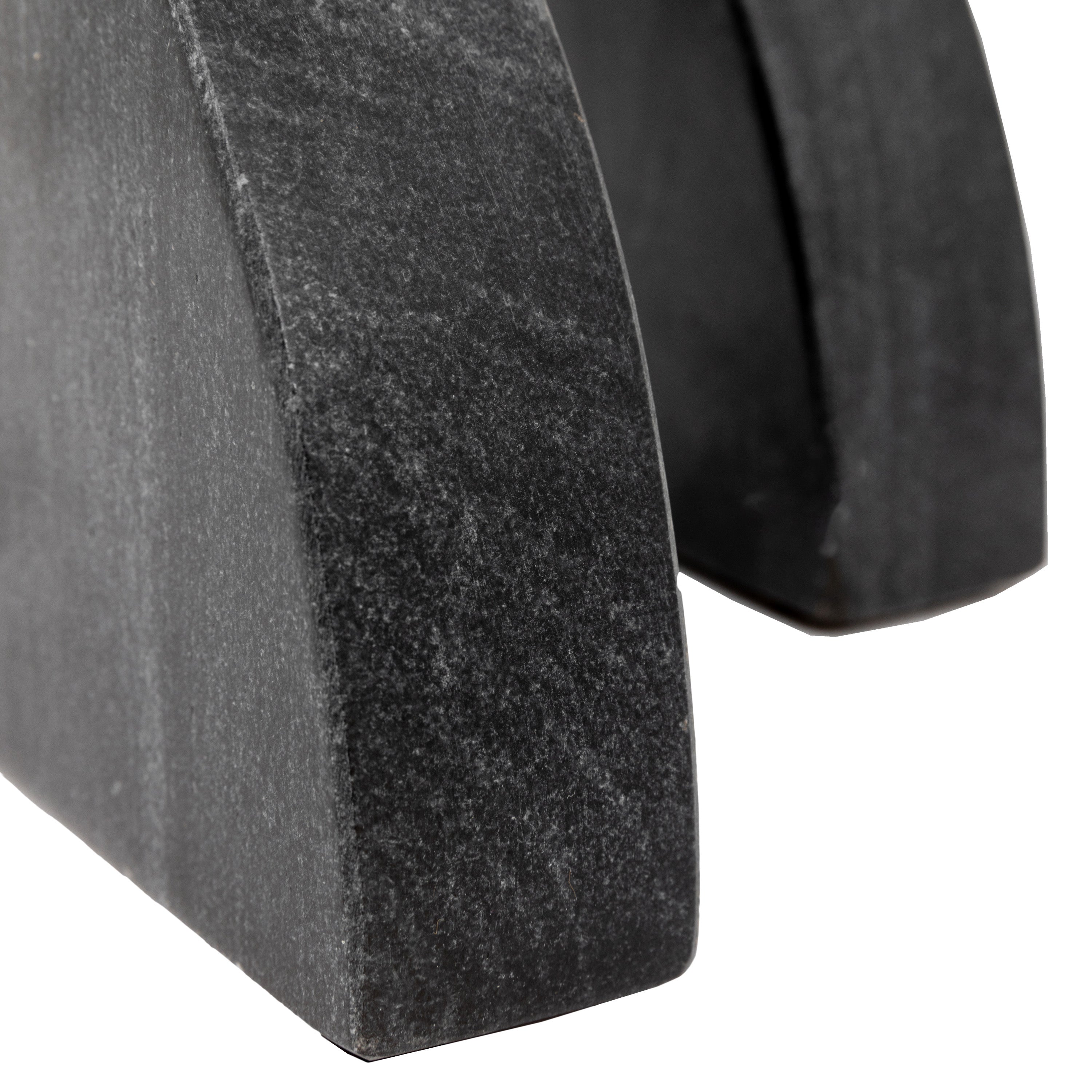 Ferro Black Marble Bookends