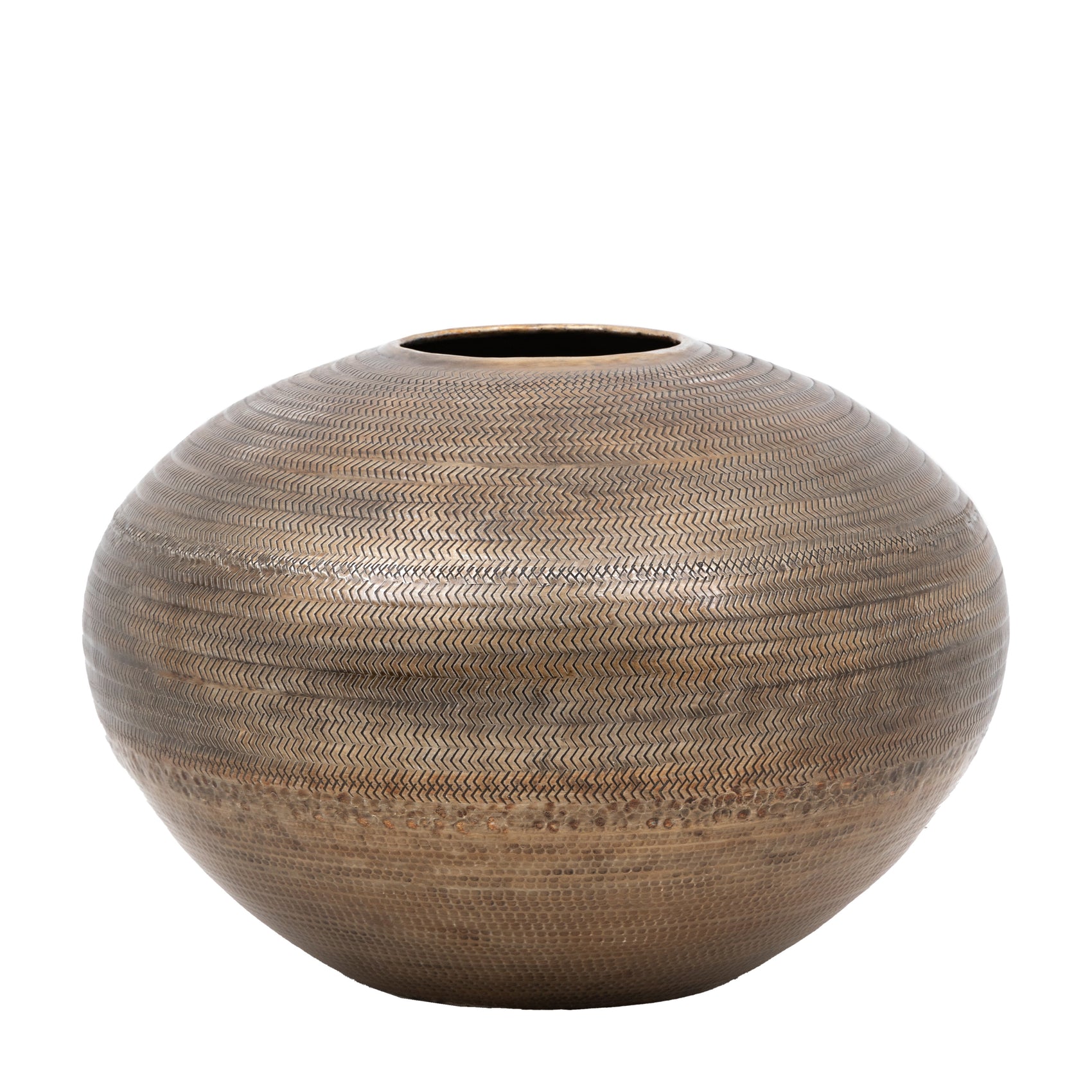 Papa Artistic Antique Brass Aluminium Arrow Vase Wide