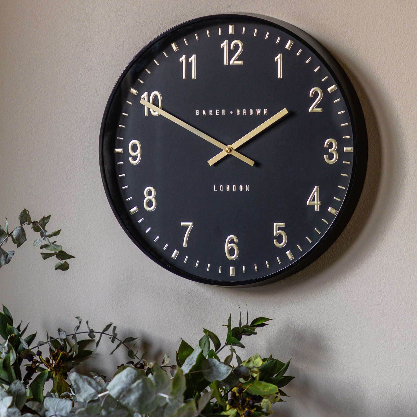Hallam Black & Gold Wall Clock 40cm