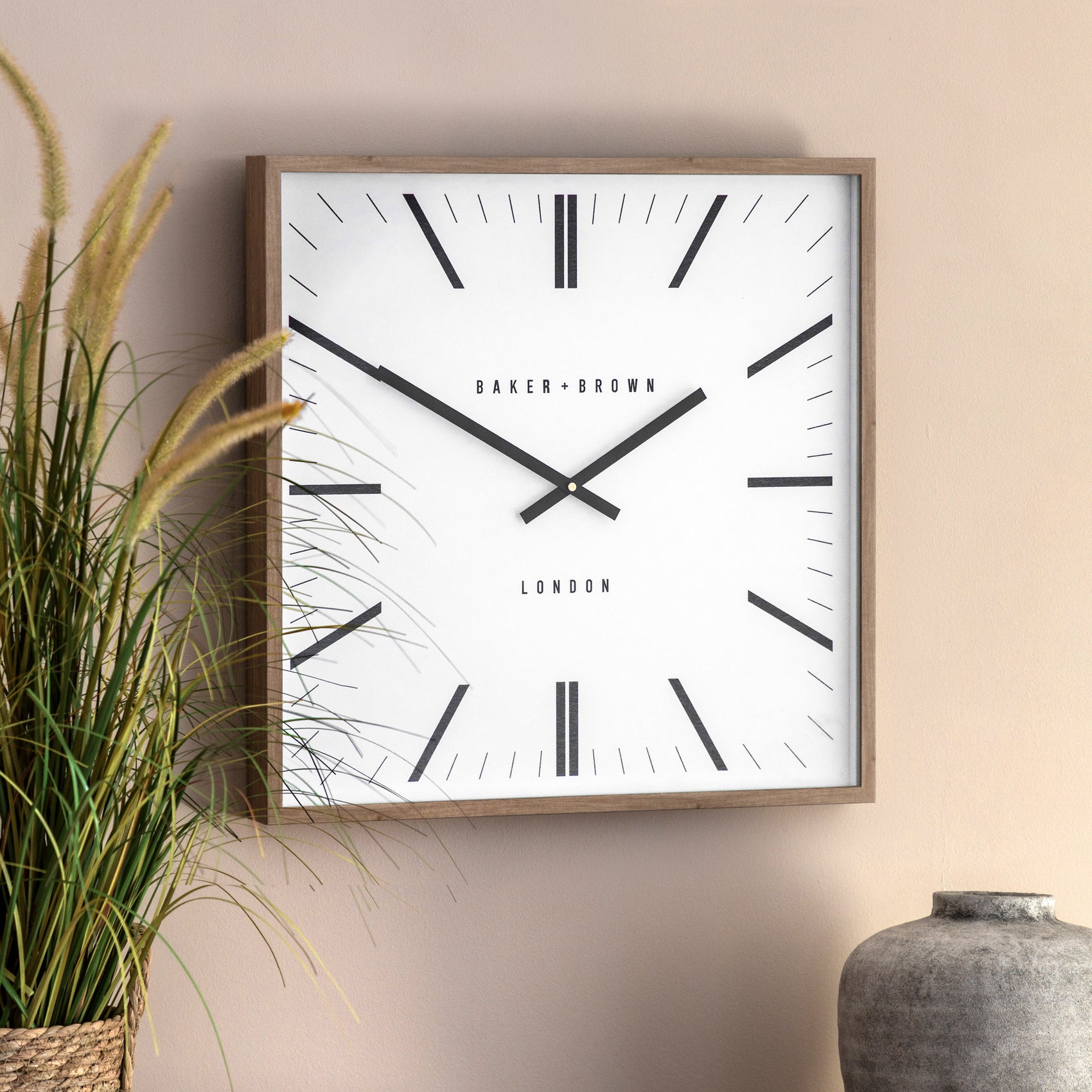 Elmcoast Oak Wood Square Wall Clock
