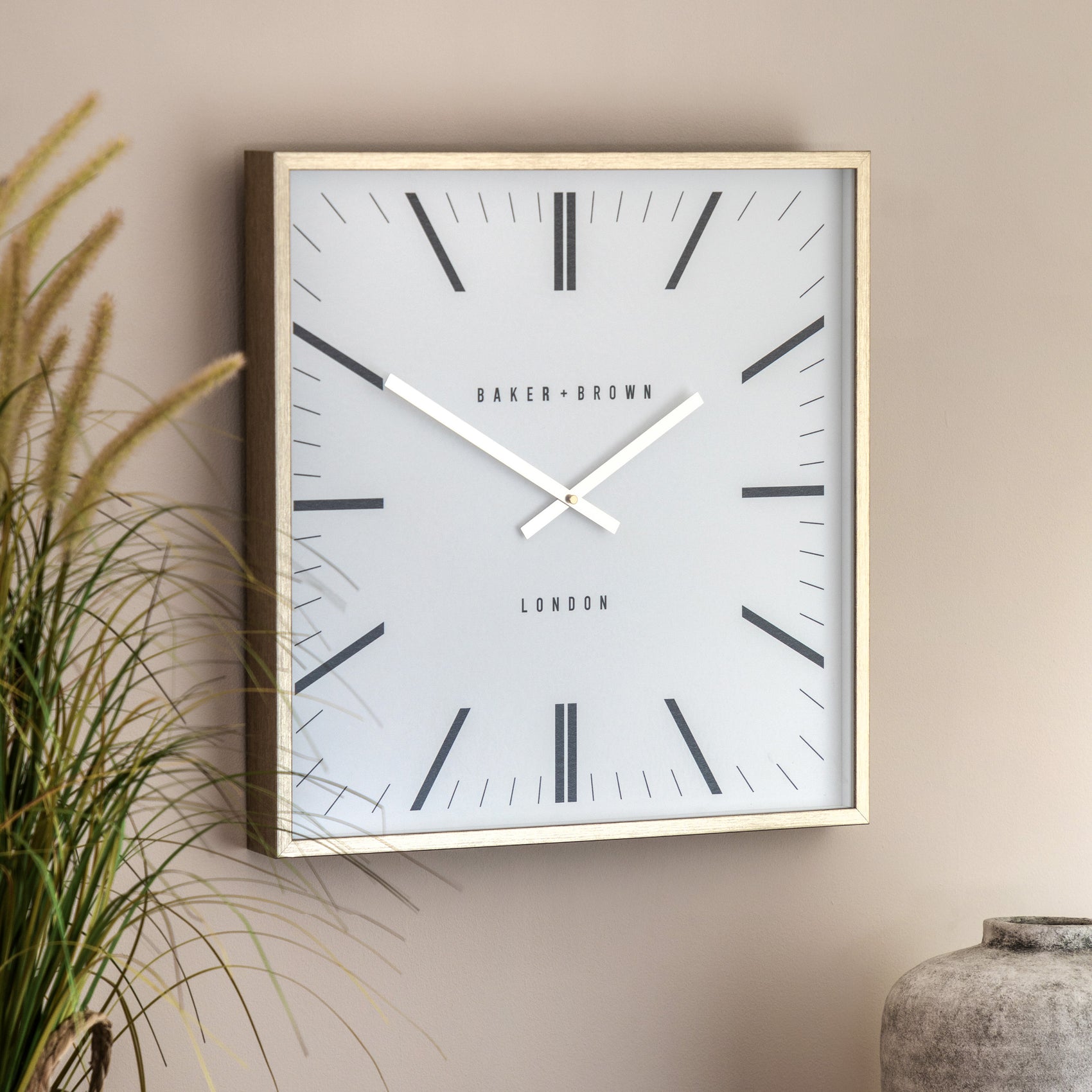 Elmcoast Gold Square Wall Clock