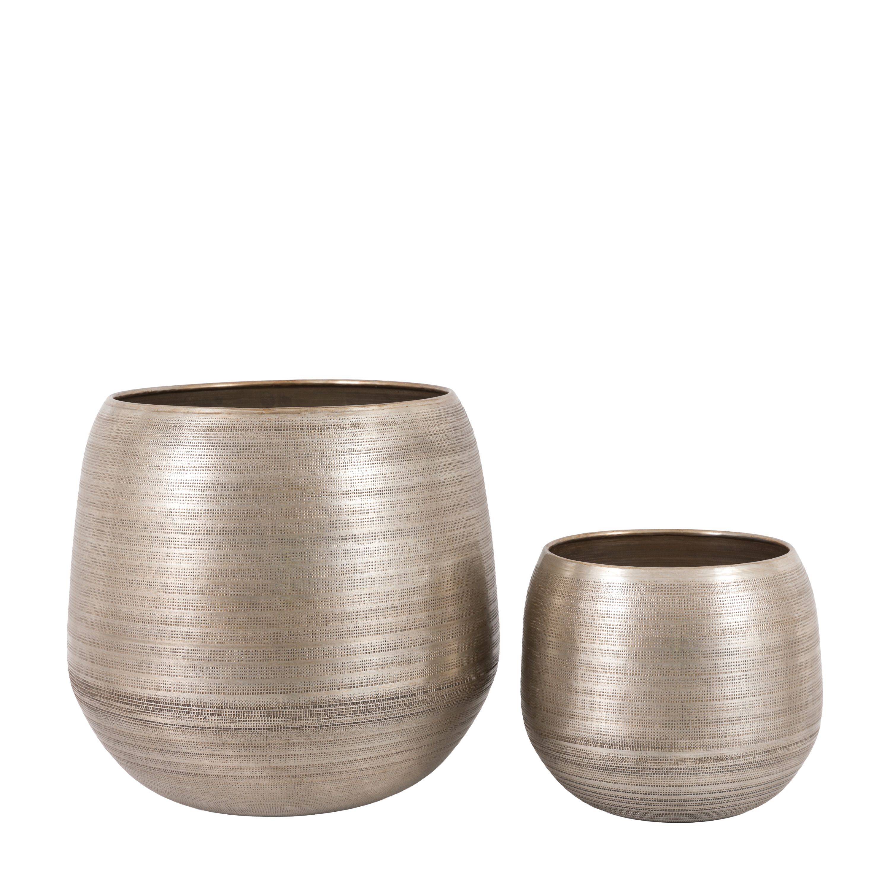 Set of 2 Chatai Antique Silver Planters