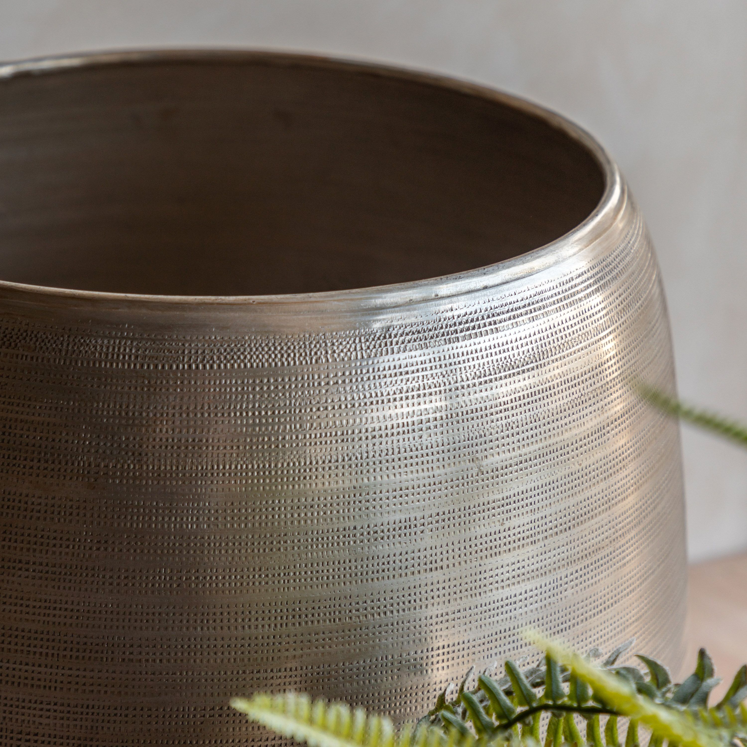 Set of 2 Chatai Antique Silver Planters