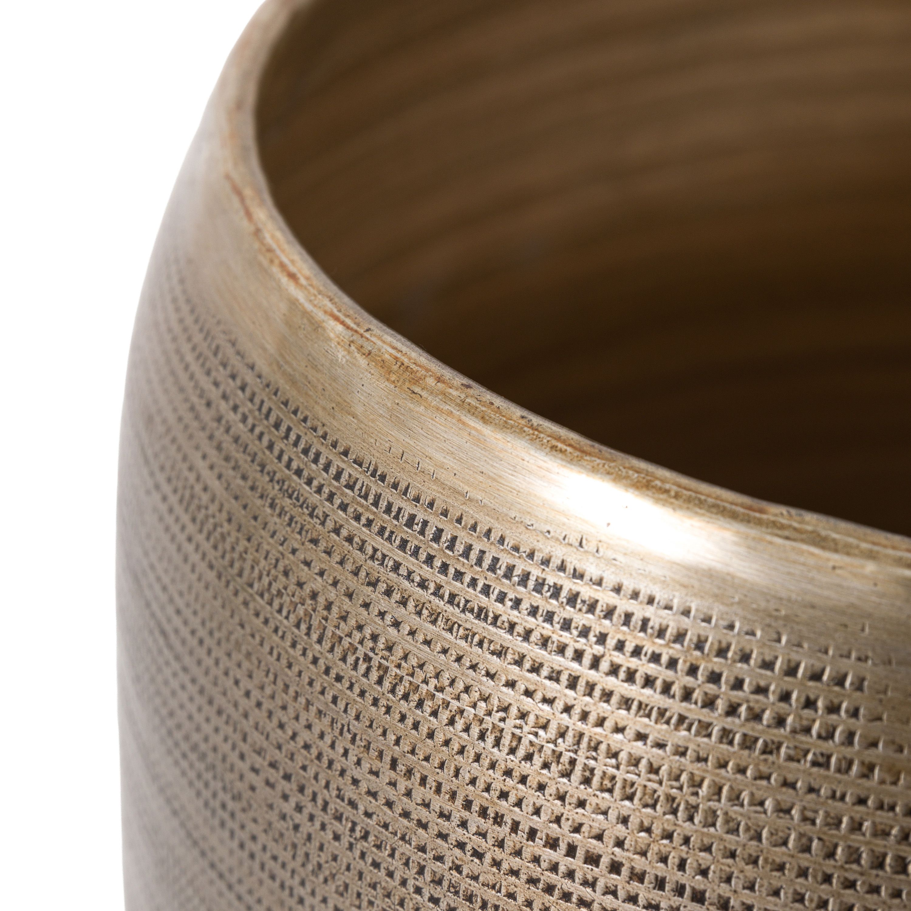 Set of 2 Chatai Antique Brass Planters