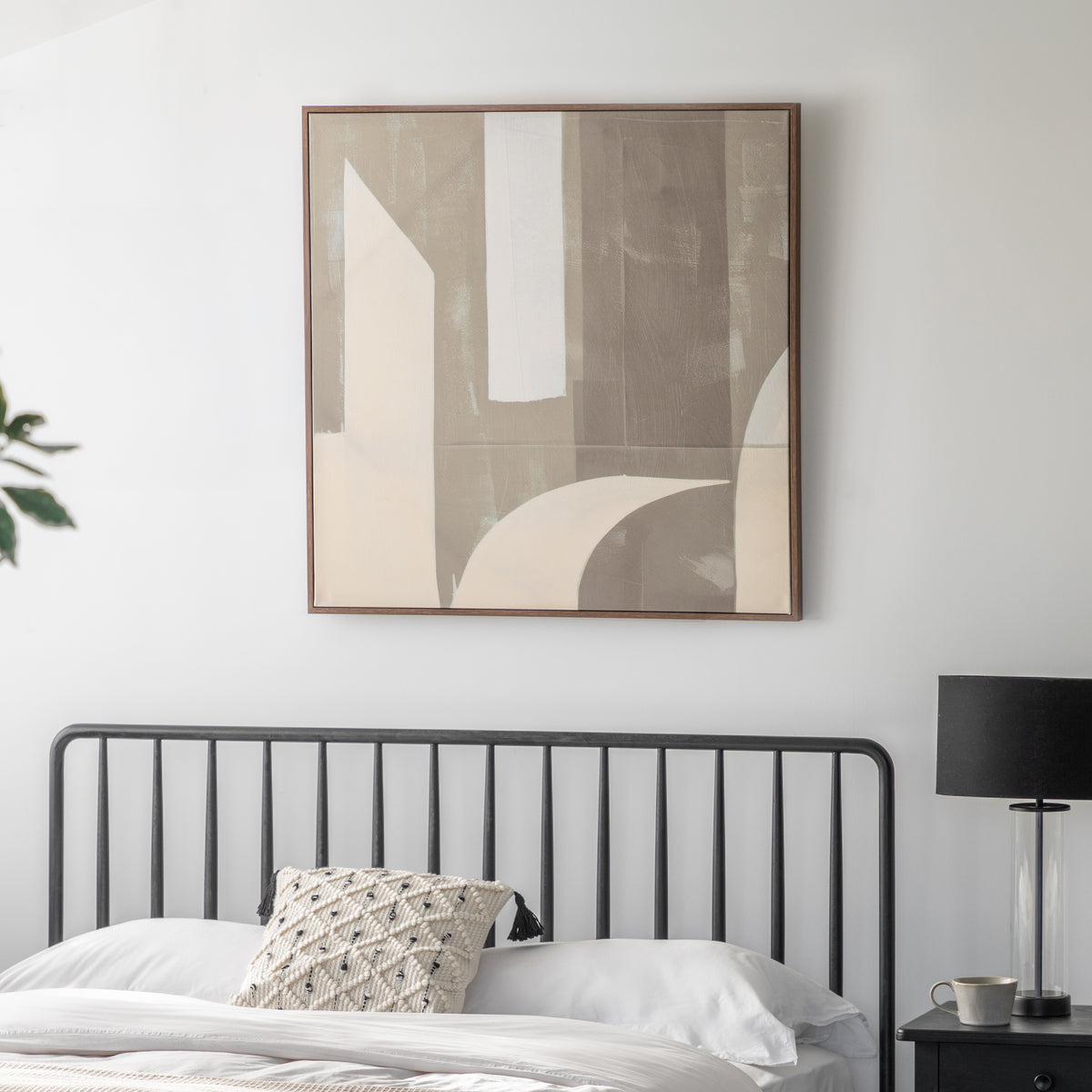 Hazelhill Abstract Square Framed Canvas Wall Art