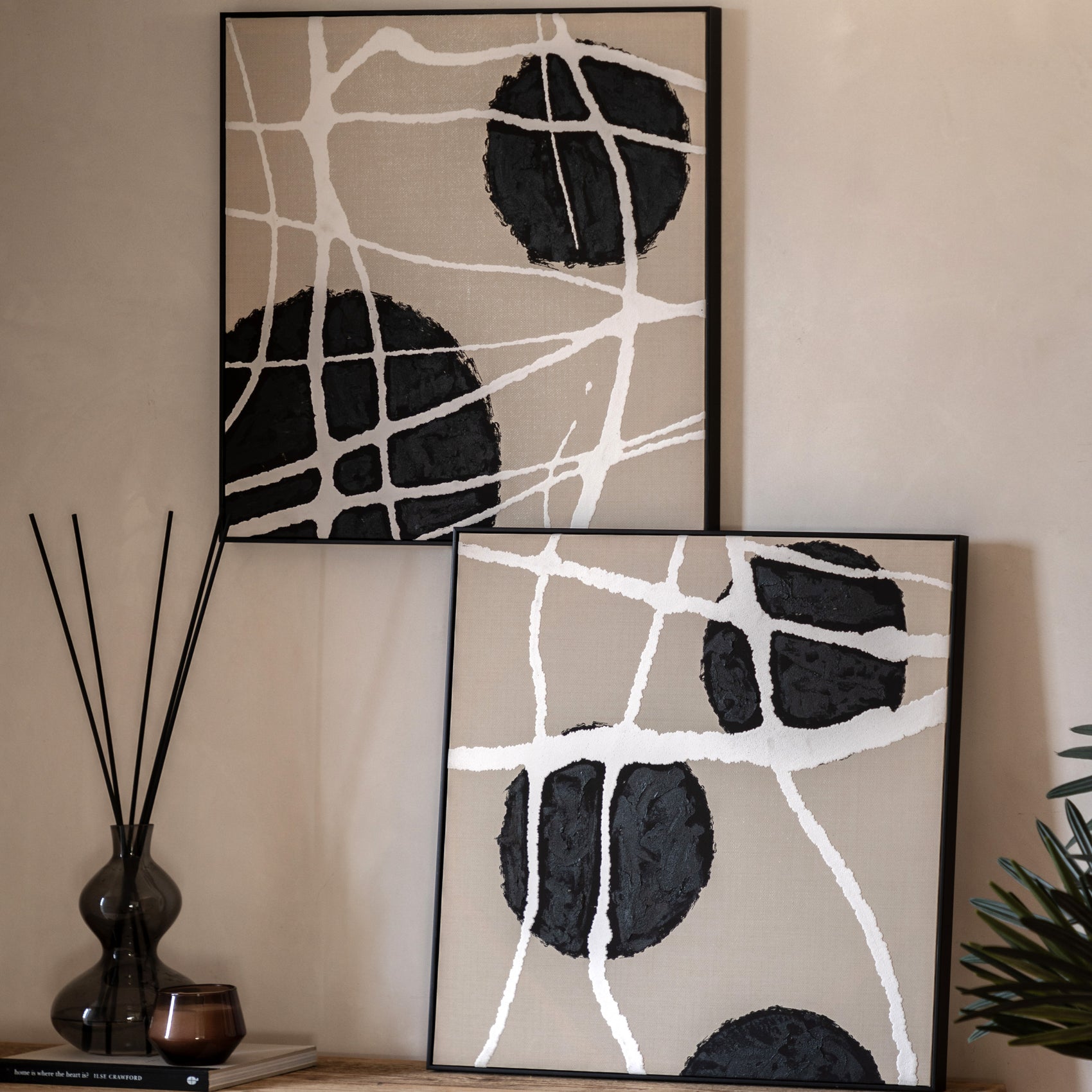 Set of 2 Hartterrace Abstract Modern Framed Canvas Wall Art