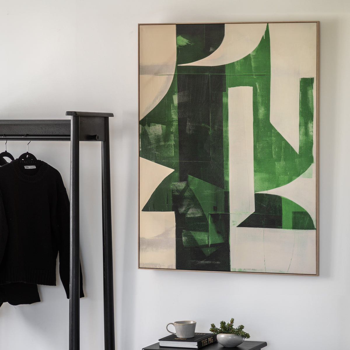 Kingscourt Green Abstract Framed Canvas Wall Art